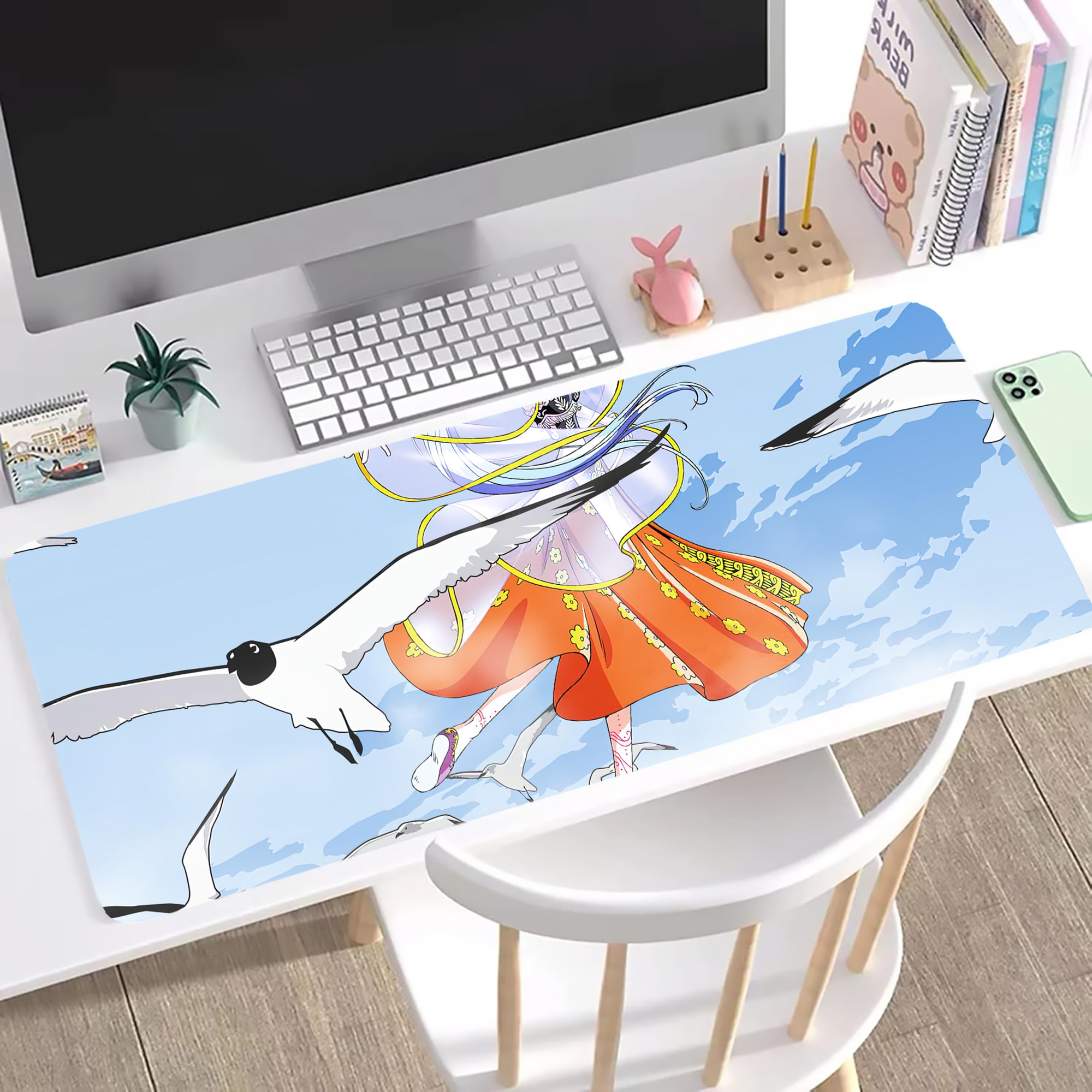 ワンピース ONE PIECE ステッチ加工 大判デスクマット／滑り止めマウスパッド