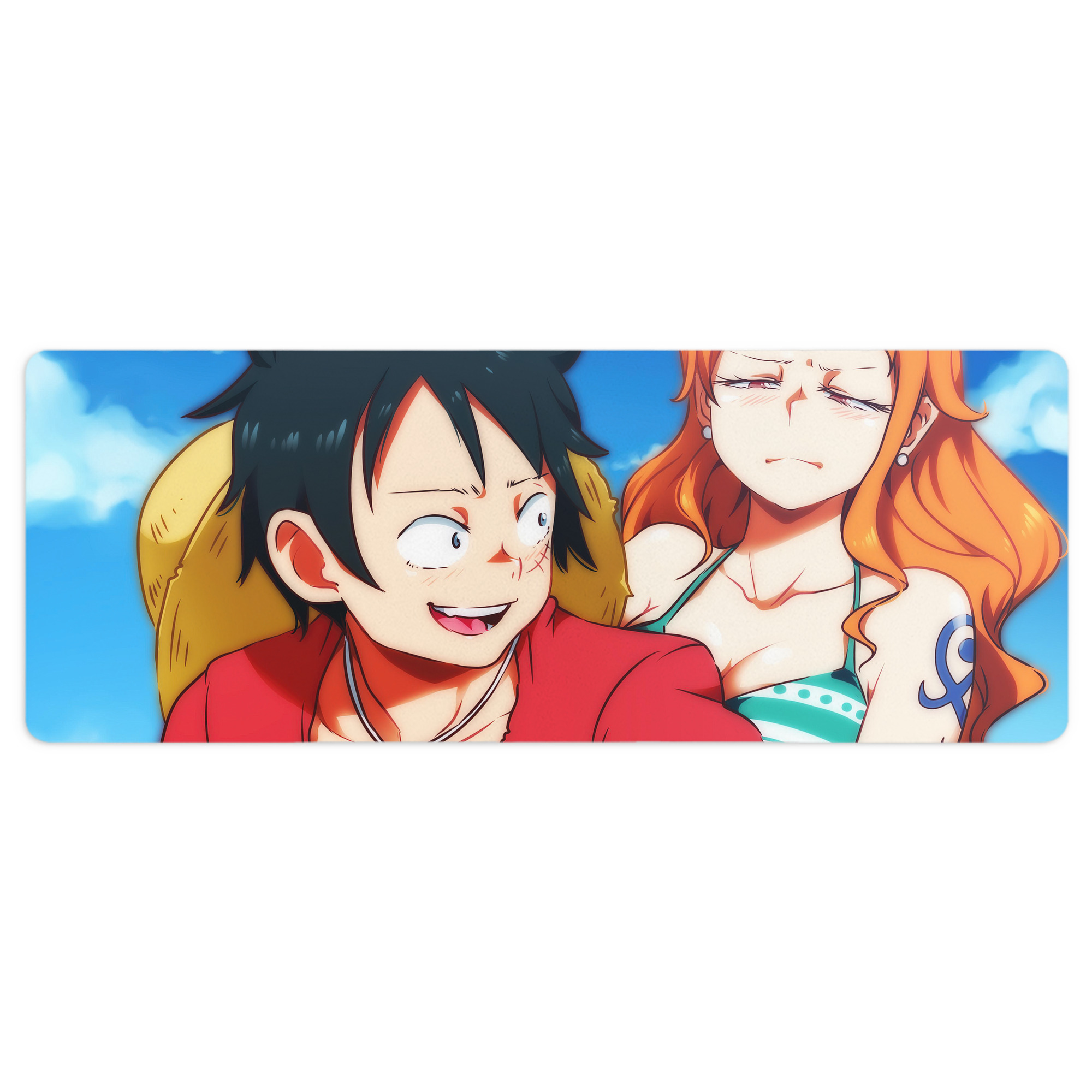 （画像用） ワンピース ONE PIECE ステッチ加工 大判デスクマット／滑り止めマウスパッド