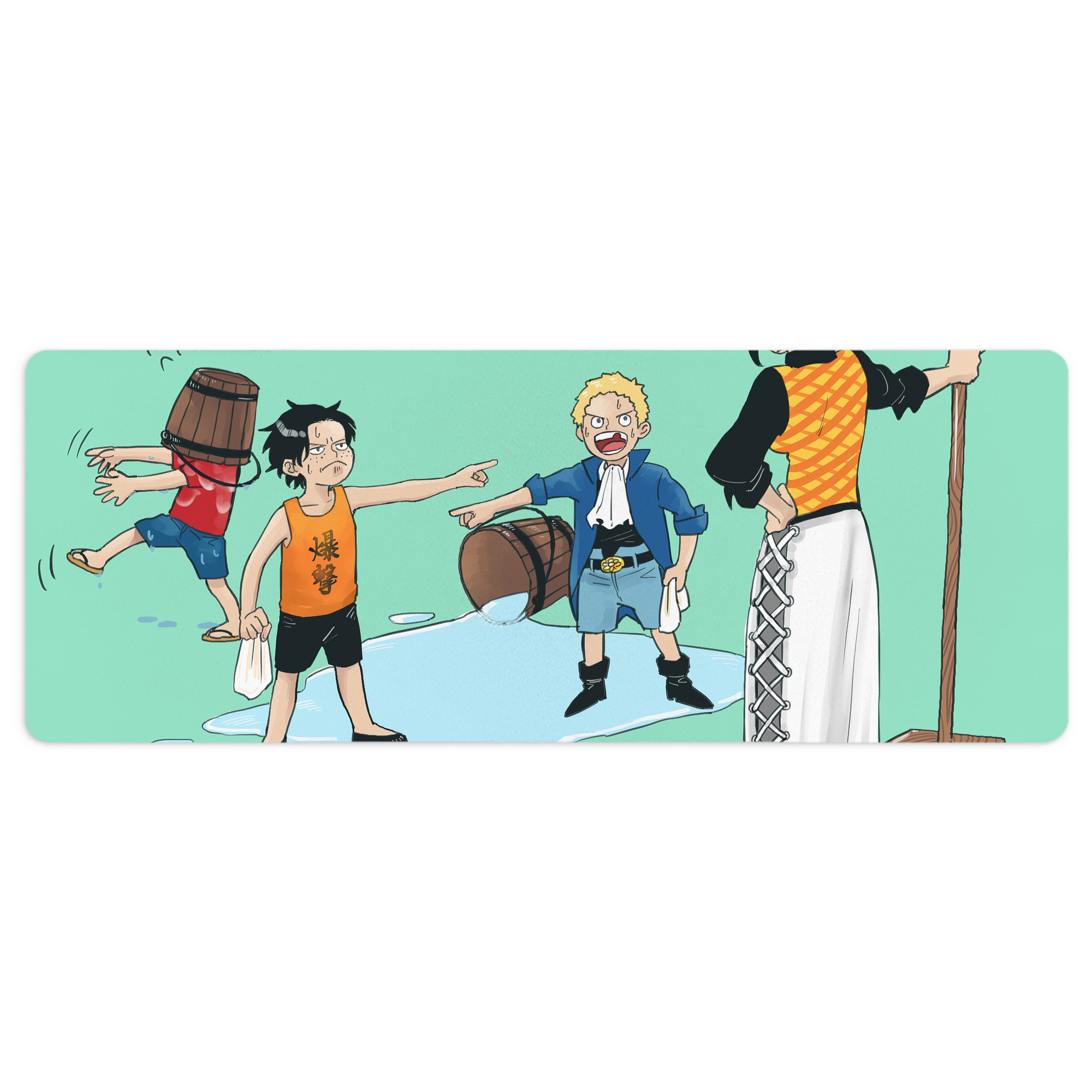 （画像用） ワンピース ONE PIECE ステッチ加工 大判デスクマット／滑り止めマウスパッド