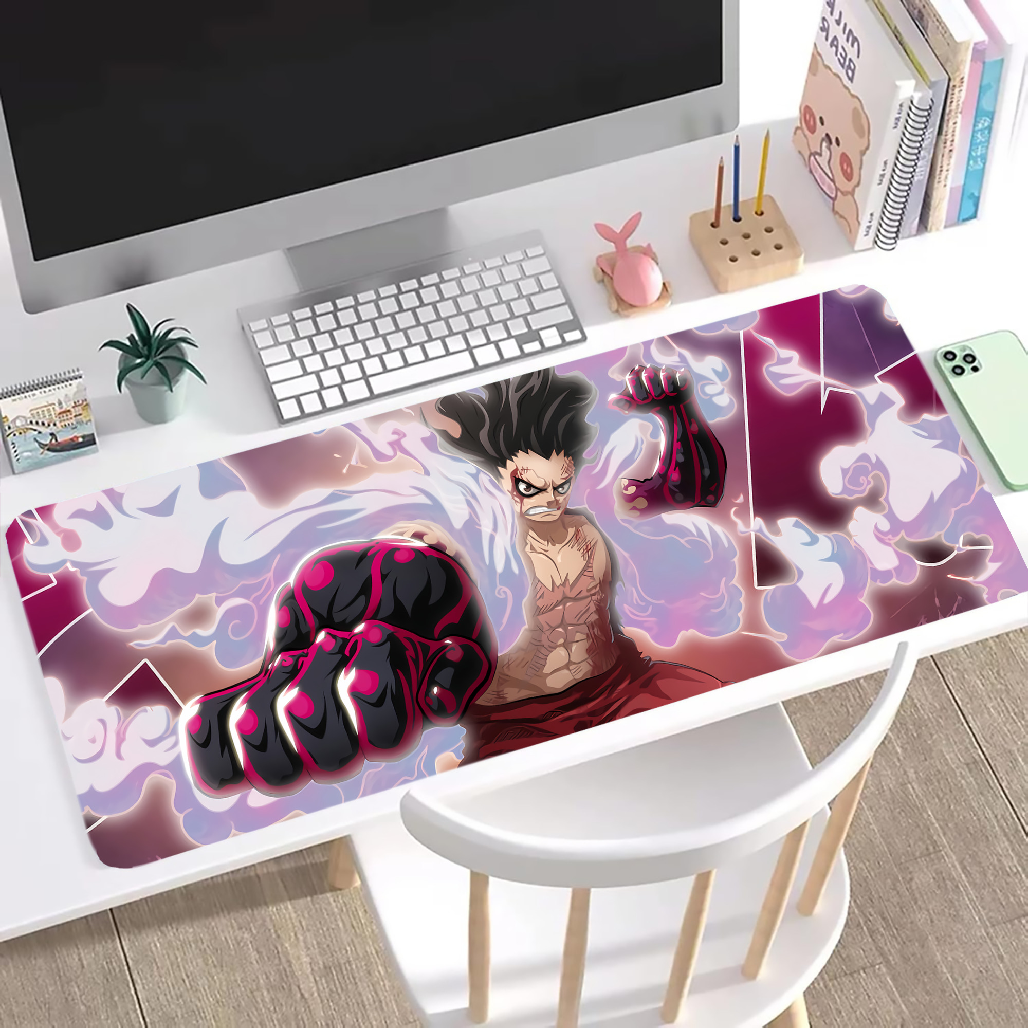 ワンピース ONE PIECE ステッチ加工 大判デスクマット／滑り止めマウスパッド