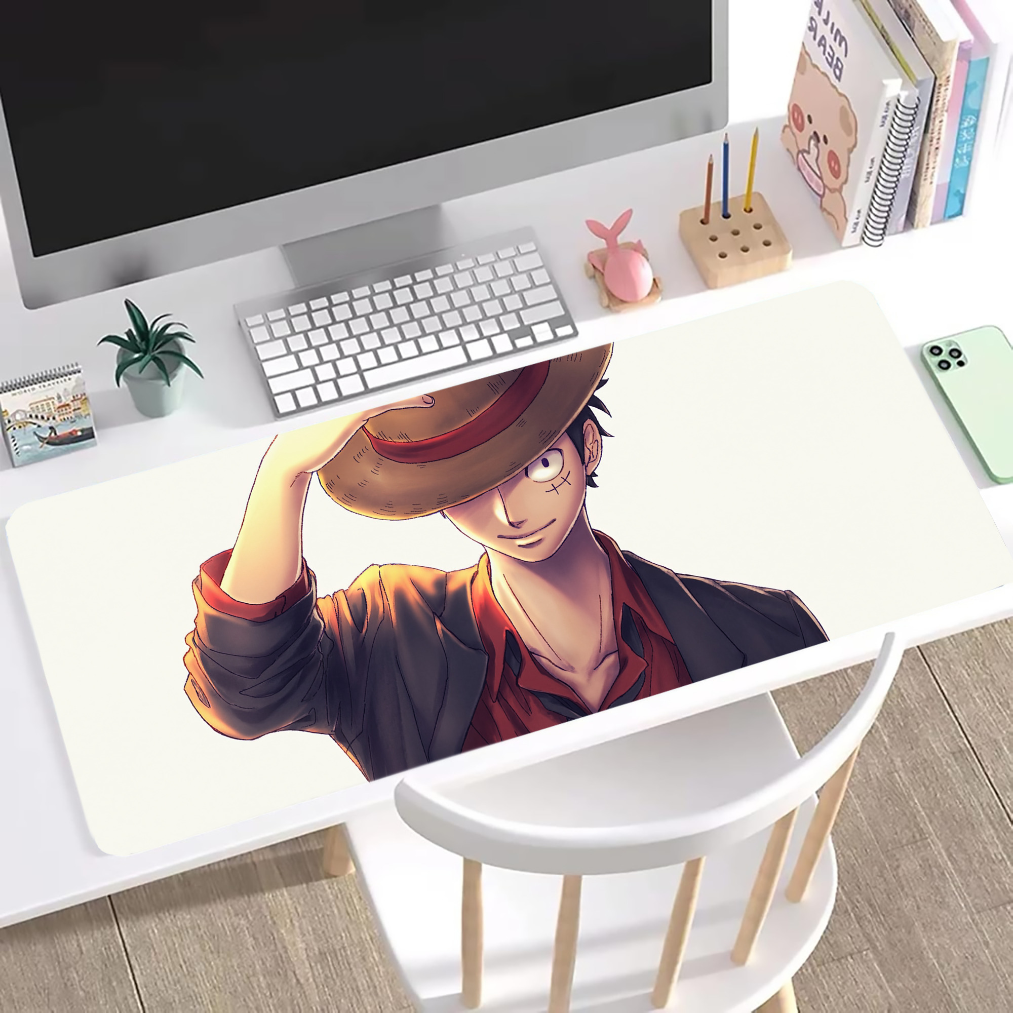 ワンピース ONE PIECE ステッチ加工 大判デスクマット／滑り止めマウスパッド