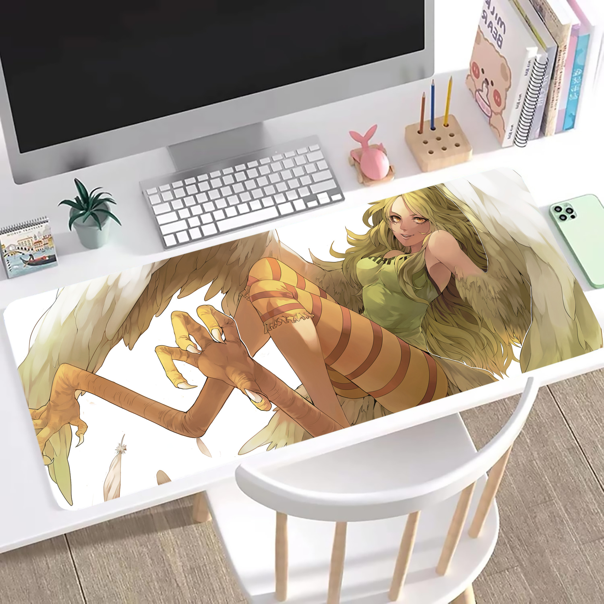 ワンピース ONE PIECE ステッチ加工 大判デスクマット／滑り止めマウスパッド