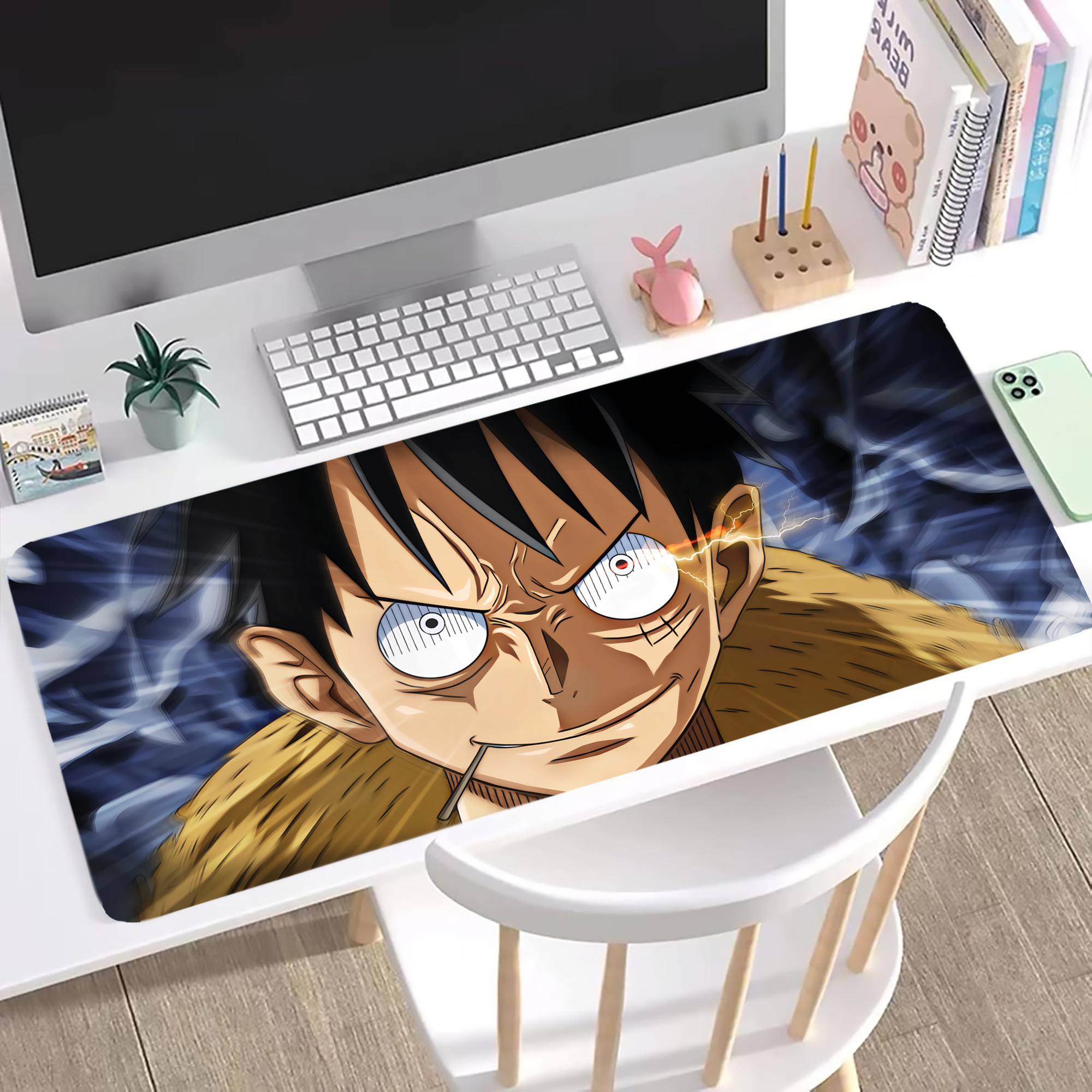 ワンピース ONE PIECE ステッチ加工 大判デスクマット／滑り止めマウスパッド