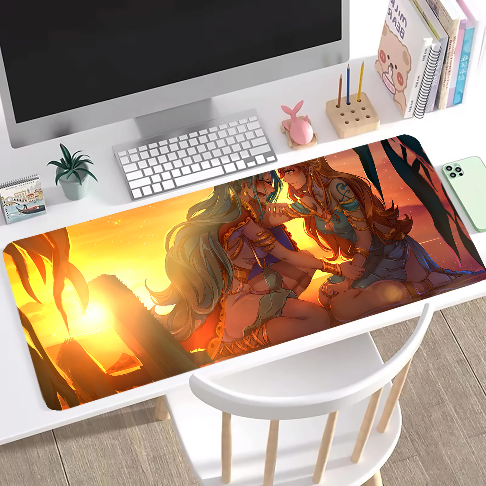 ワンピース ONE PIECE ステッチ加工 大判デスクマット／滑り止めマウスパッド