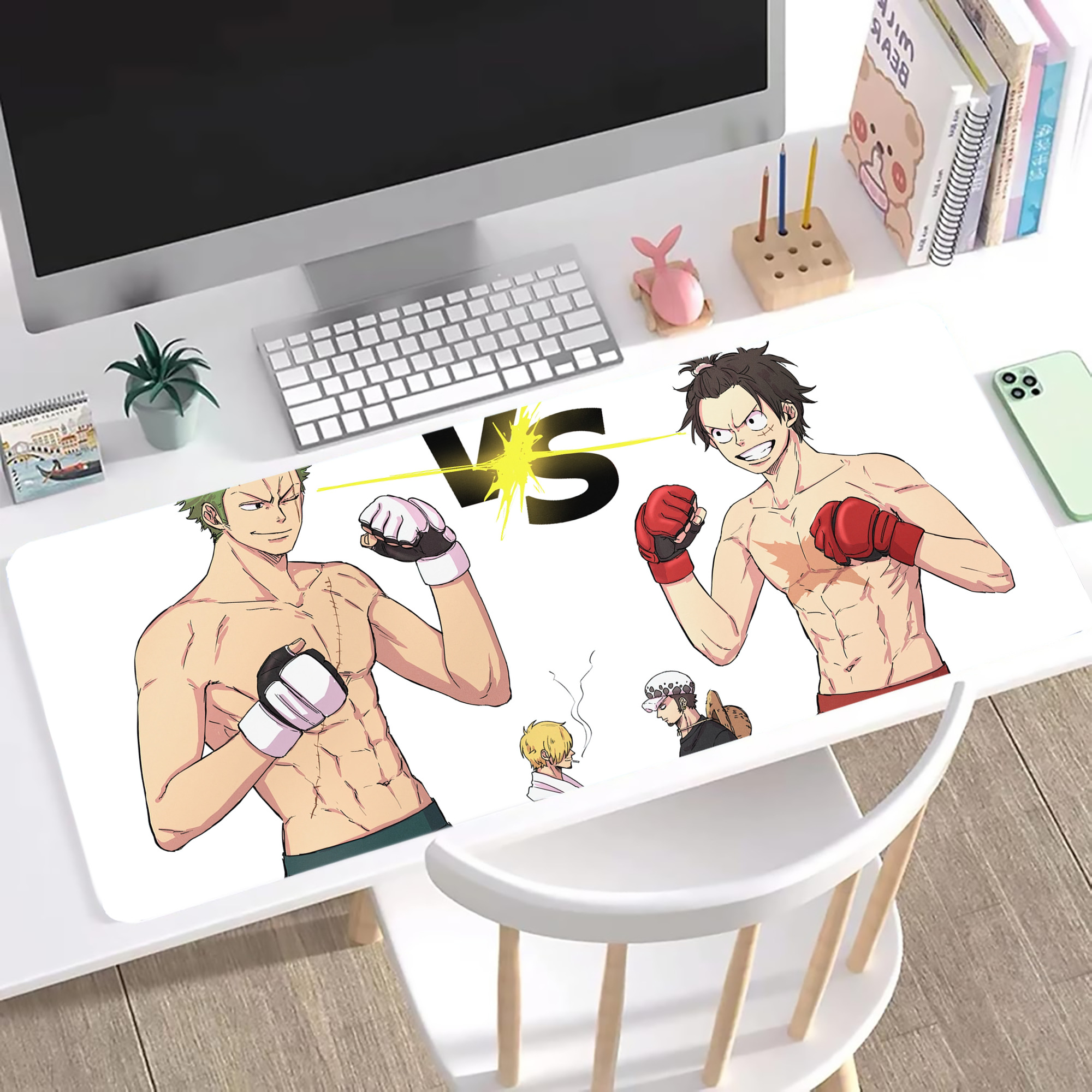 ワンピース ONE PIECE ステッチ加工 大判デスクマット／滑り止めマウスパッド