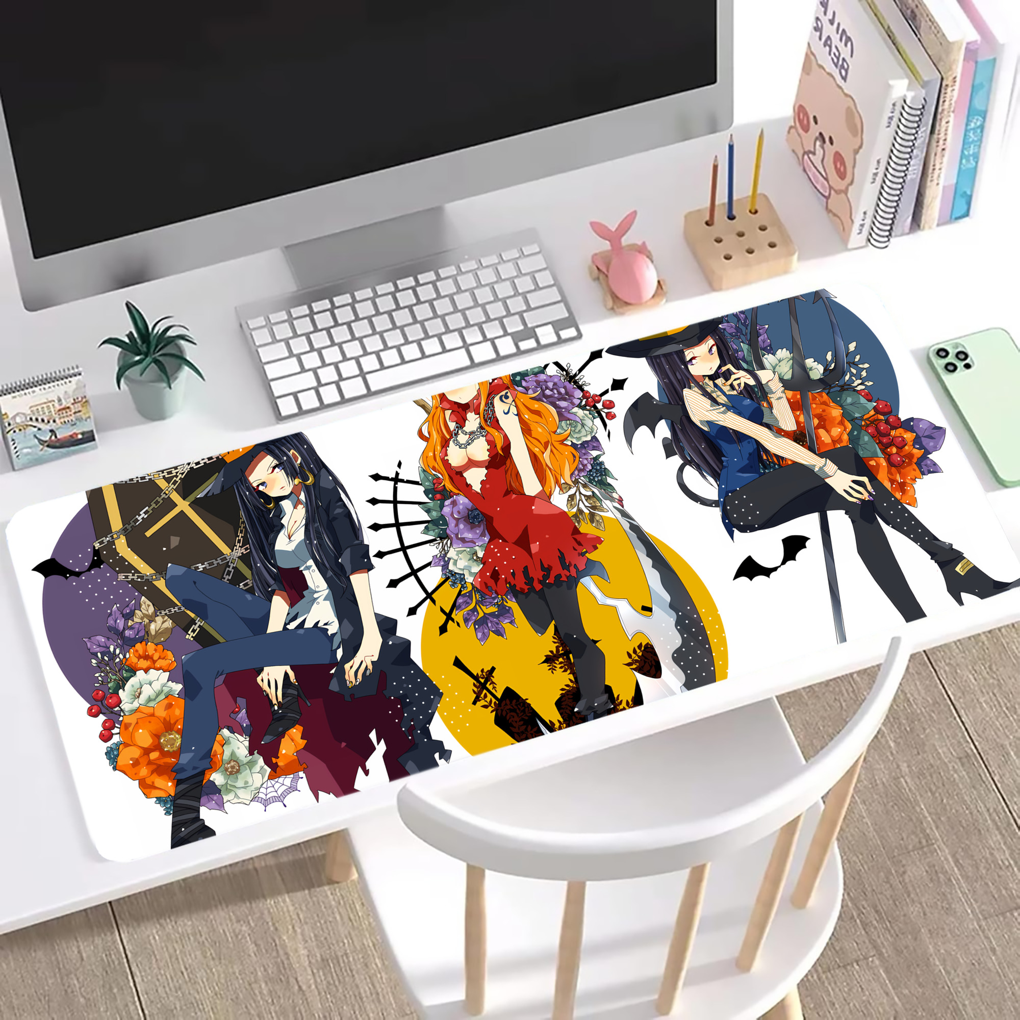 ワンピース ONE PIECE ステッチ加工 大判デスクマット／滑り止めマウスパッド