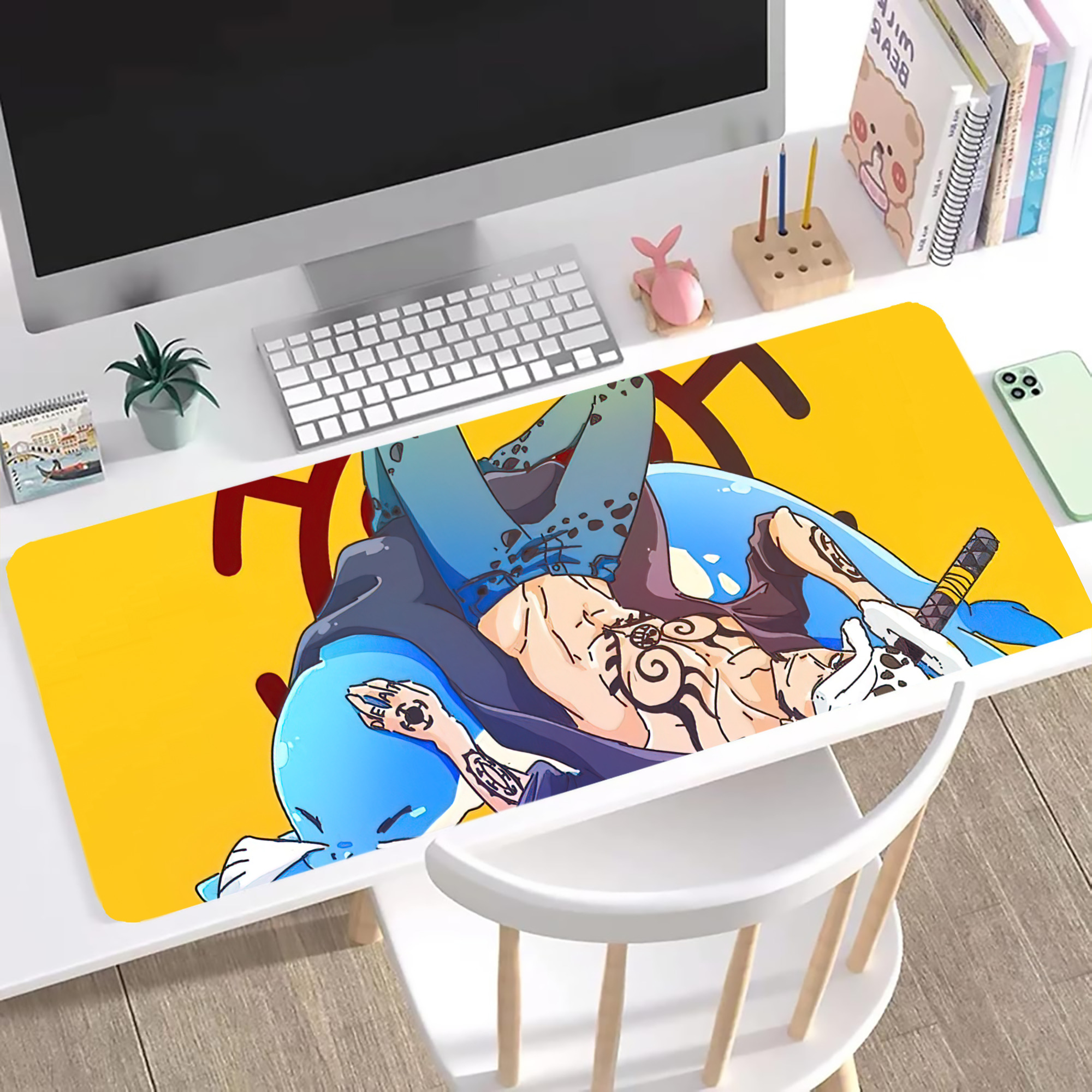 ワンピース ONE PIECE ステッチ加工 大判デスクマット／滑り止めマウスパッド