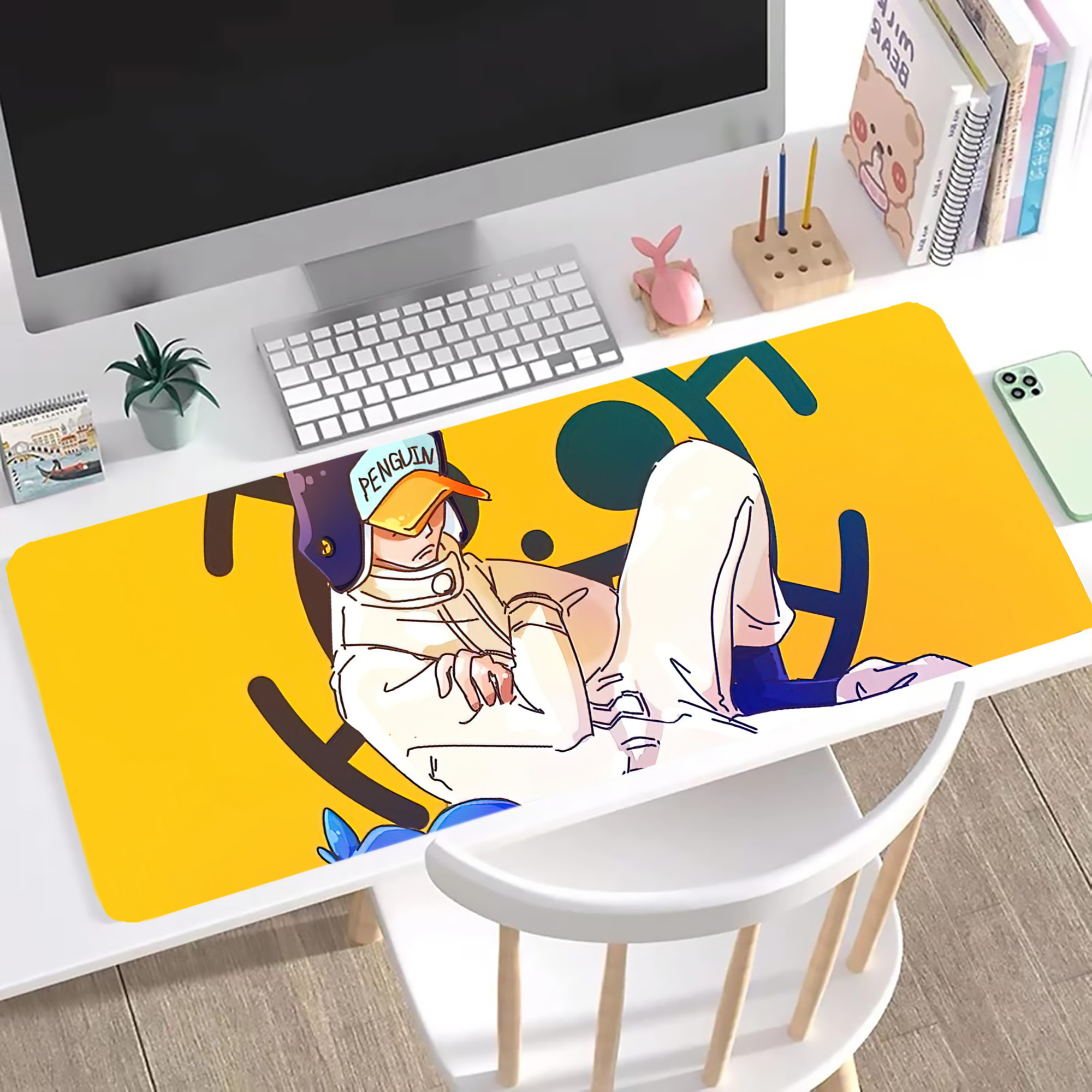 ワンピース ONE PIECE ステッチ加工 大判デスクマット／滑り止めマウスパッド