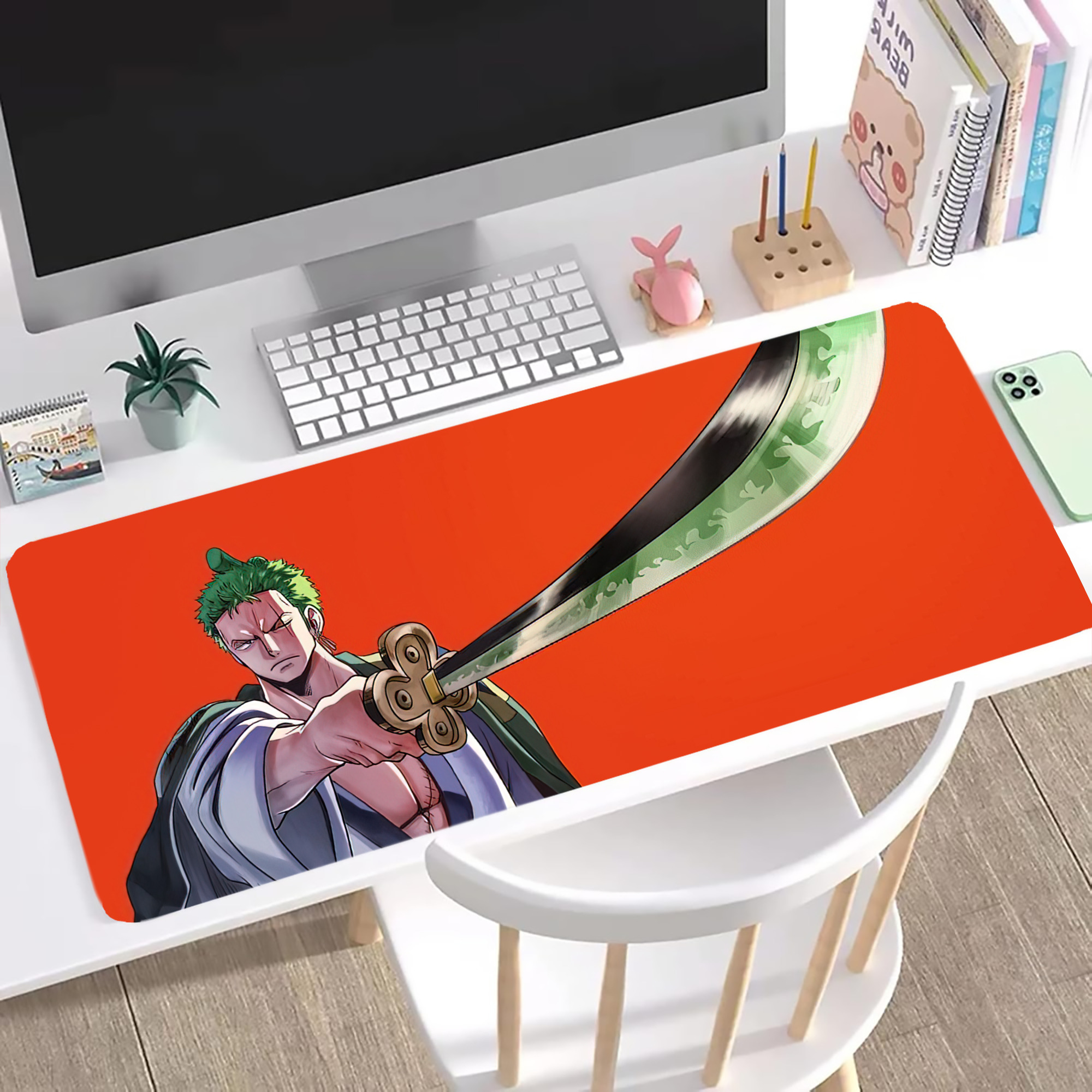 ワンピース ONE PIECE ステッチ加工 大判デスクマット／滑り止めマウスパッド