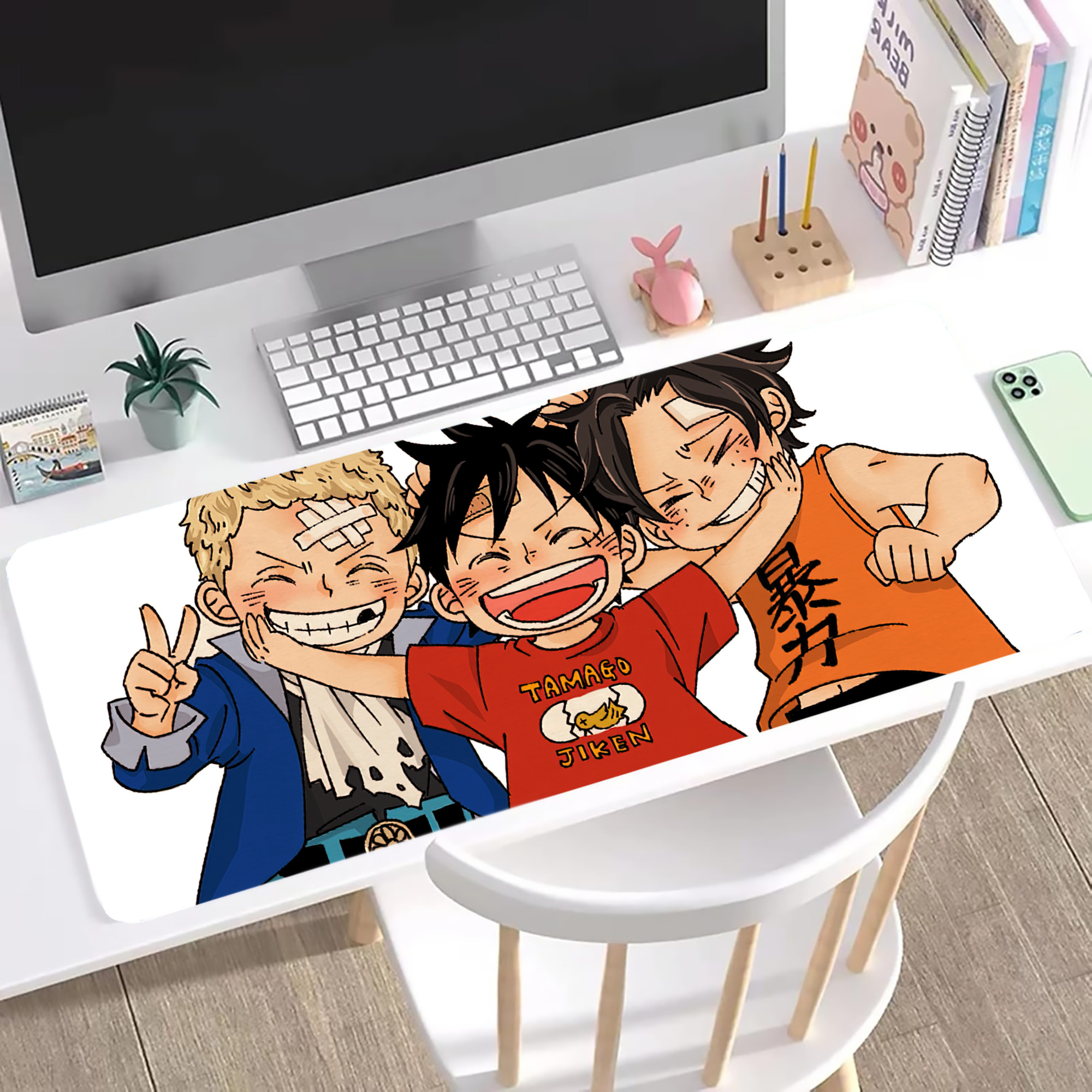 ワンピース ONE PIECE ステッチ加工 大判デスクマット／滑り止めマウスパッド
