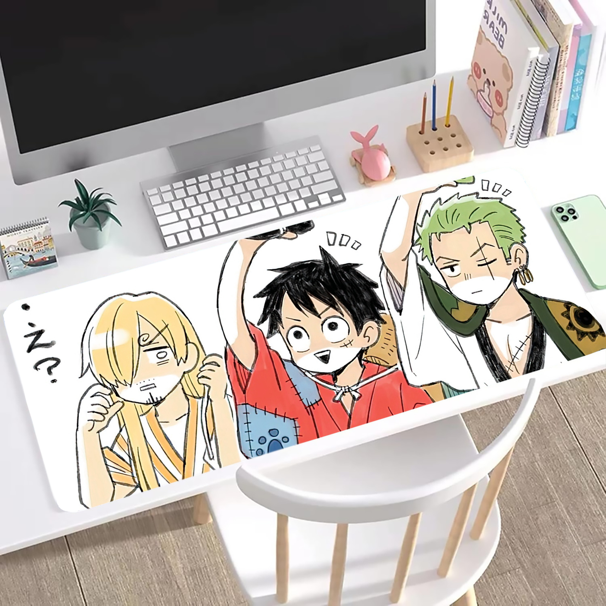 ワンピース ONE PIECE ステッチ加工 大判デスクマット／滑り止めマウスパッド