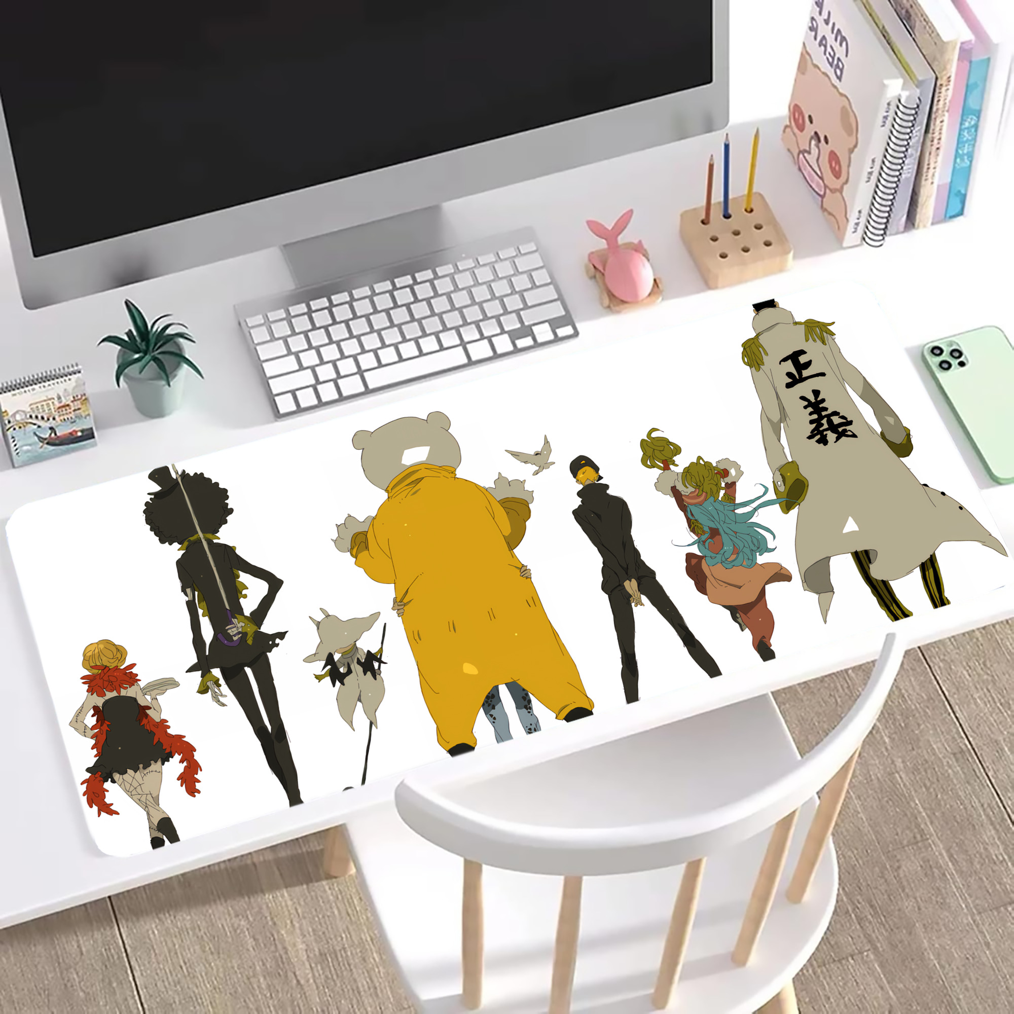 ワンピース ONE PIECE ステッチ加工 大判デスクマット／滑り止めマウスパッド