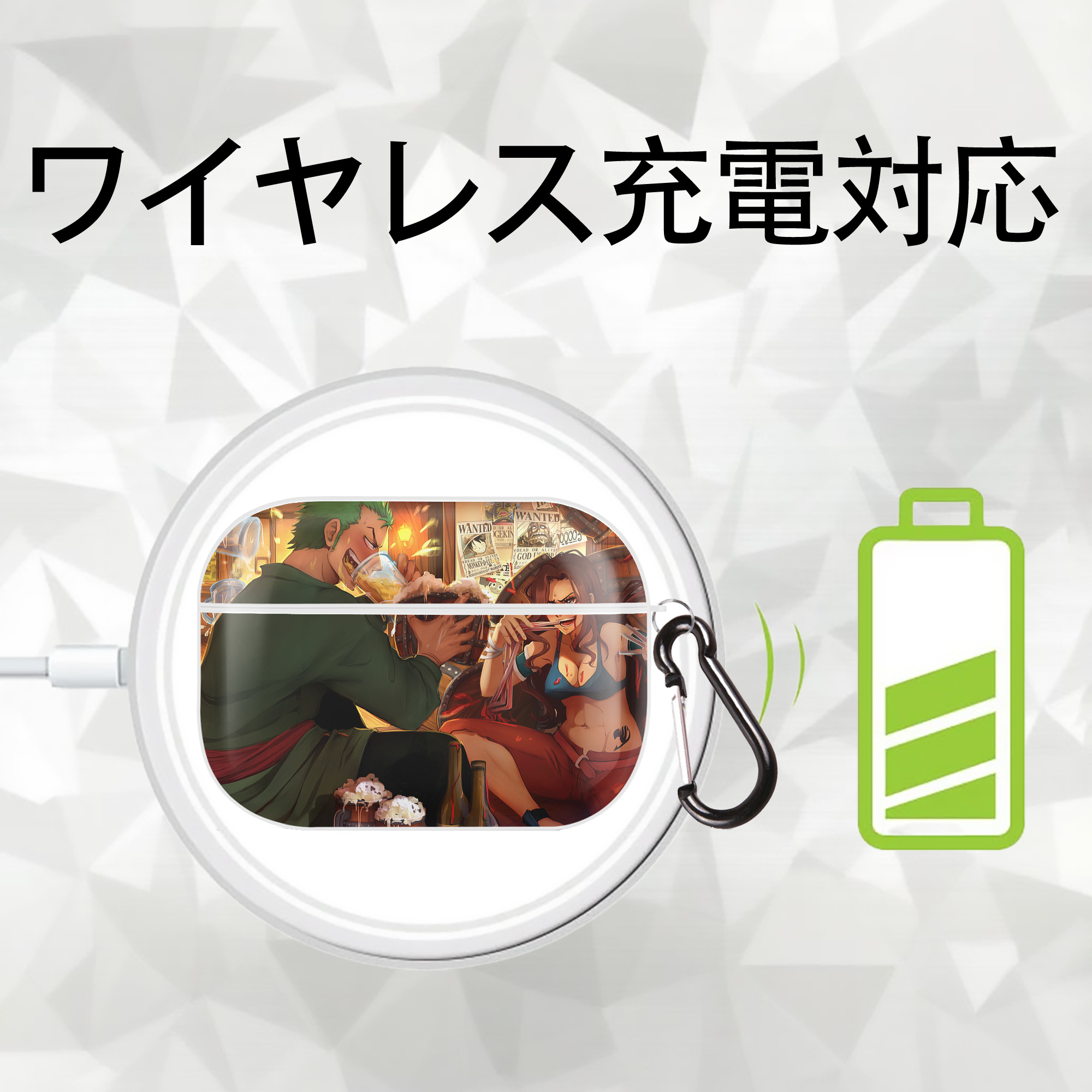 ワンピース ONE PIECE 【AirPods Pro用】ハードシェル保護ケース 耐衝撃・防指紋・カラビナ付き商品仕様