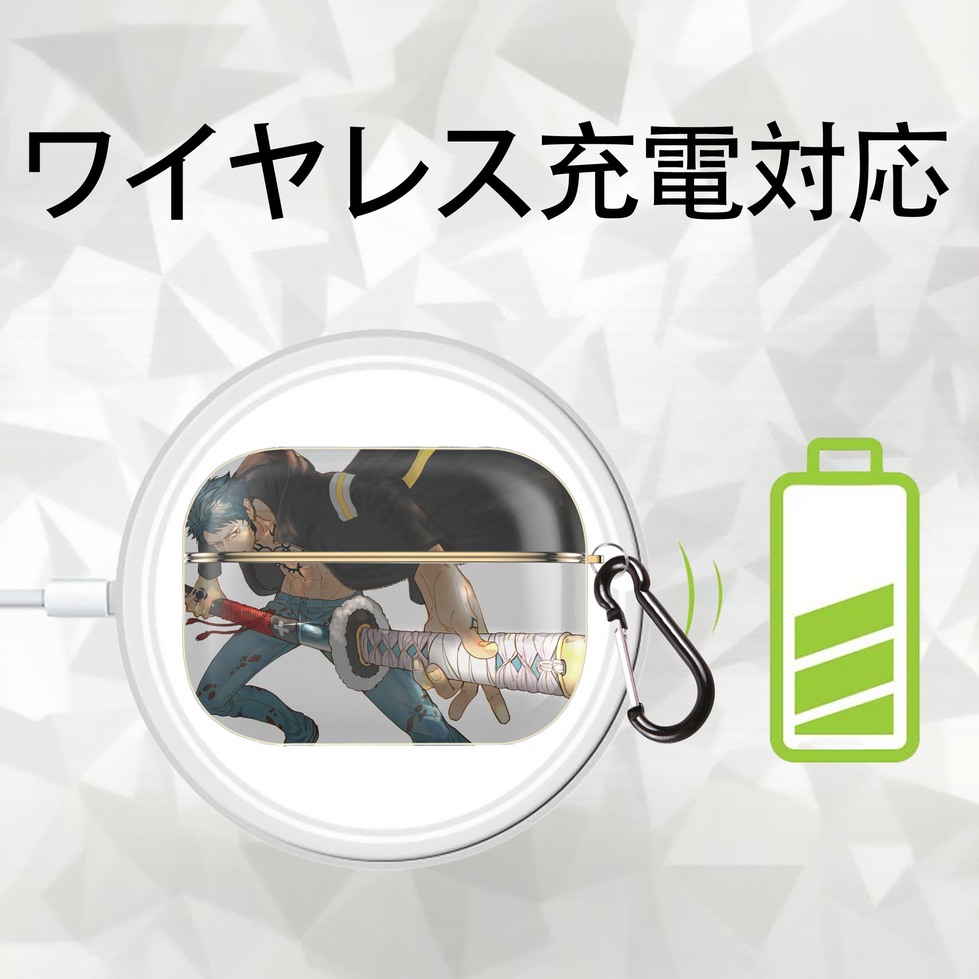 ワンピース ONE PIECE 【AirPods Pro用】ハードシェル保護ケース｜耐衝撃・防指紋・カラビナ付き商品仕様