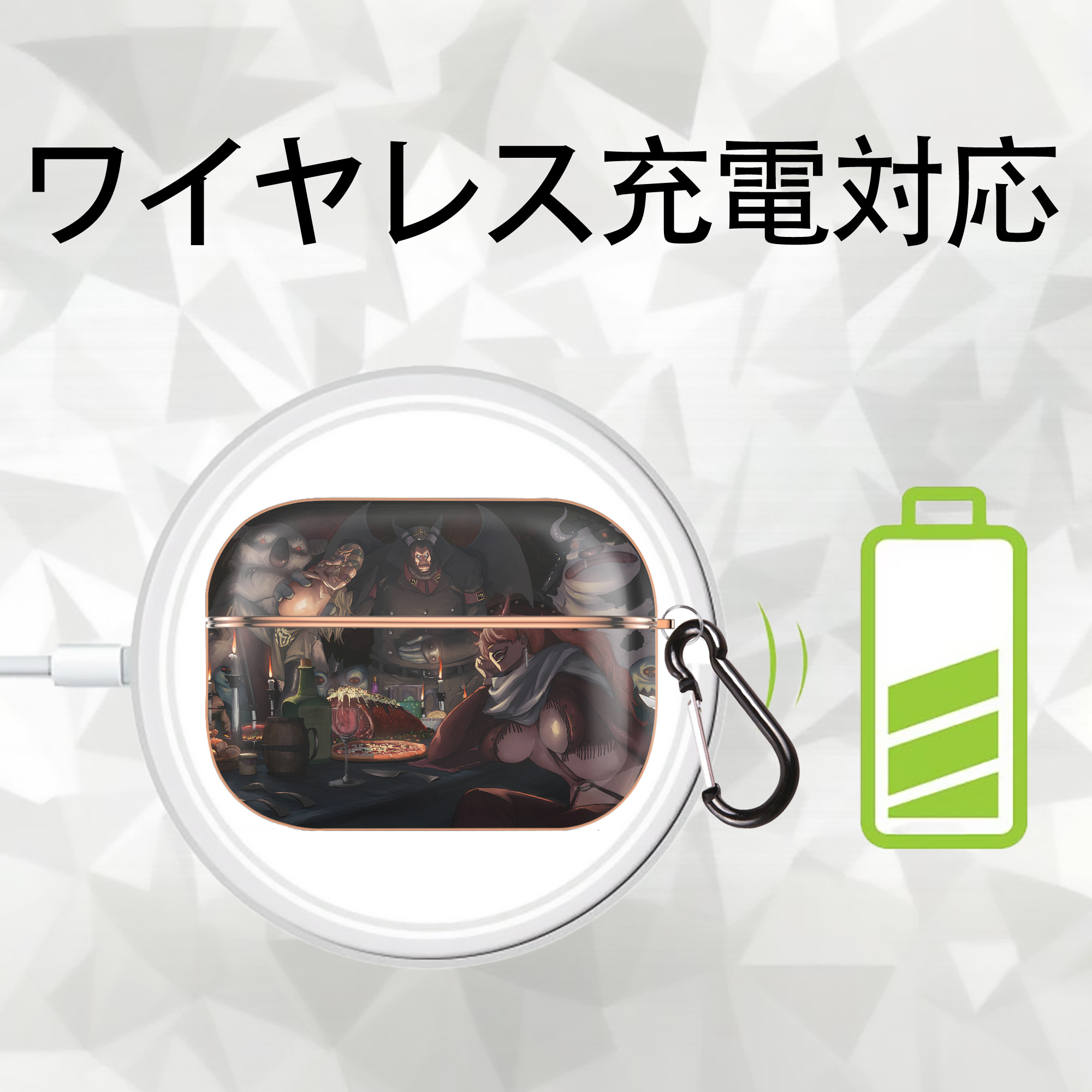 ワンピース ONE PIECE 【AirPods Pro用】ハードシェル保護ケース｜耐衝撃・防指紋・カラビナ付き商品仕様