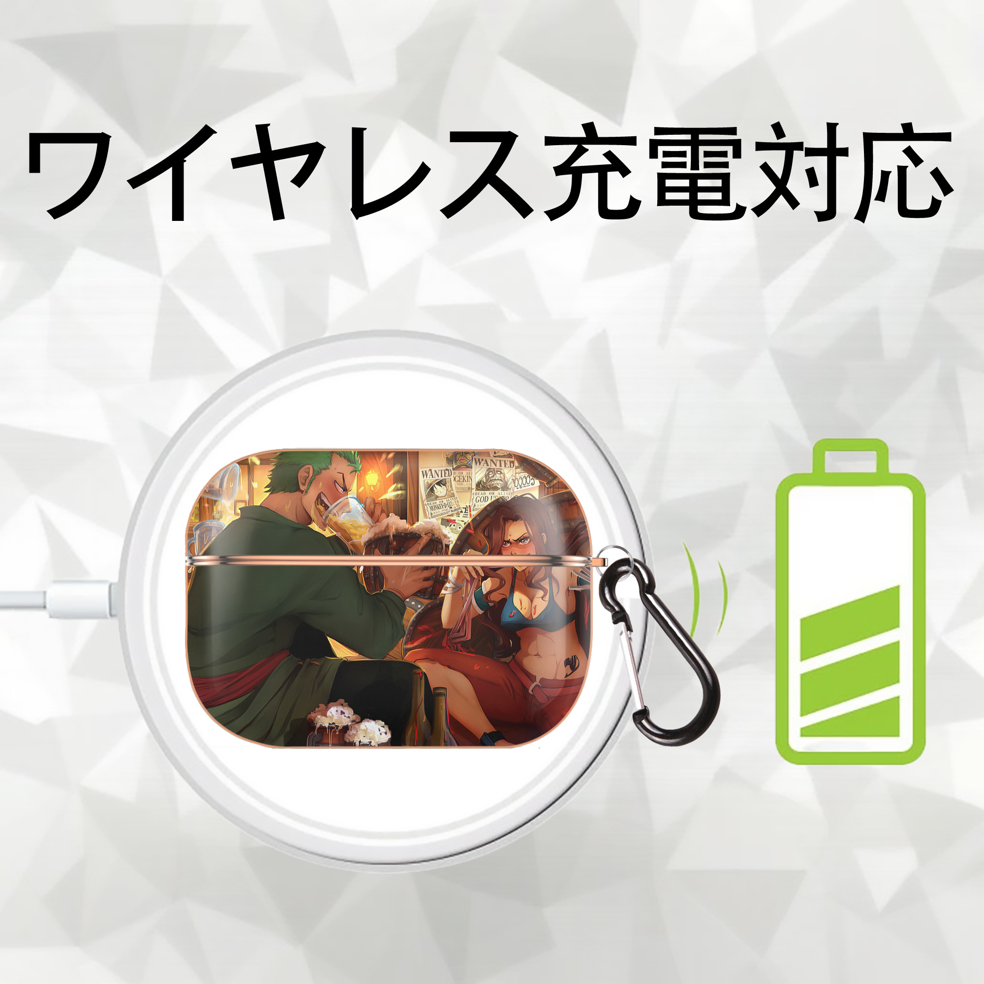 ワンピース ONE PIECE 【AirPods Pro用】ハードシェル保護ケース｜耐衝撃・防指紋・カラビナ付き商品仕様