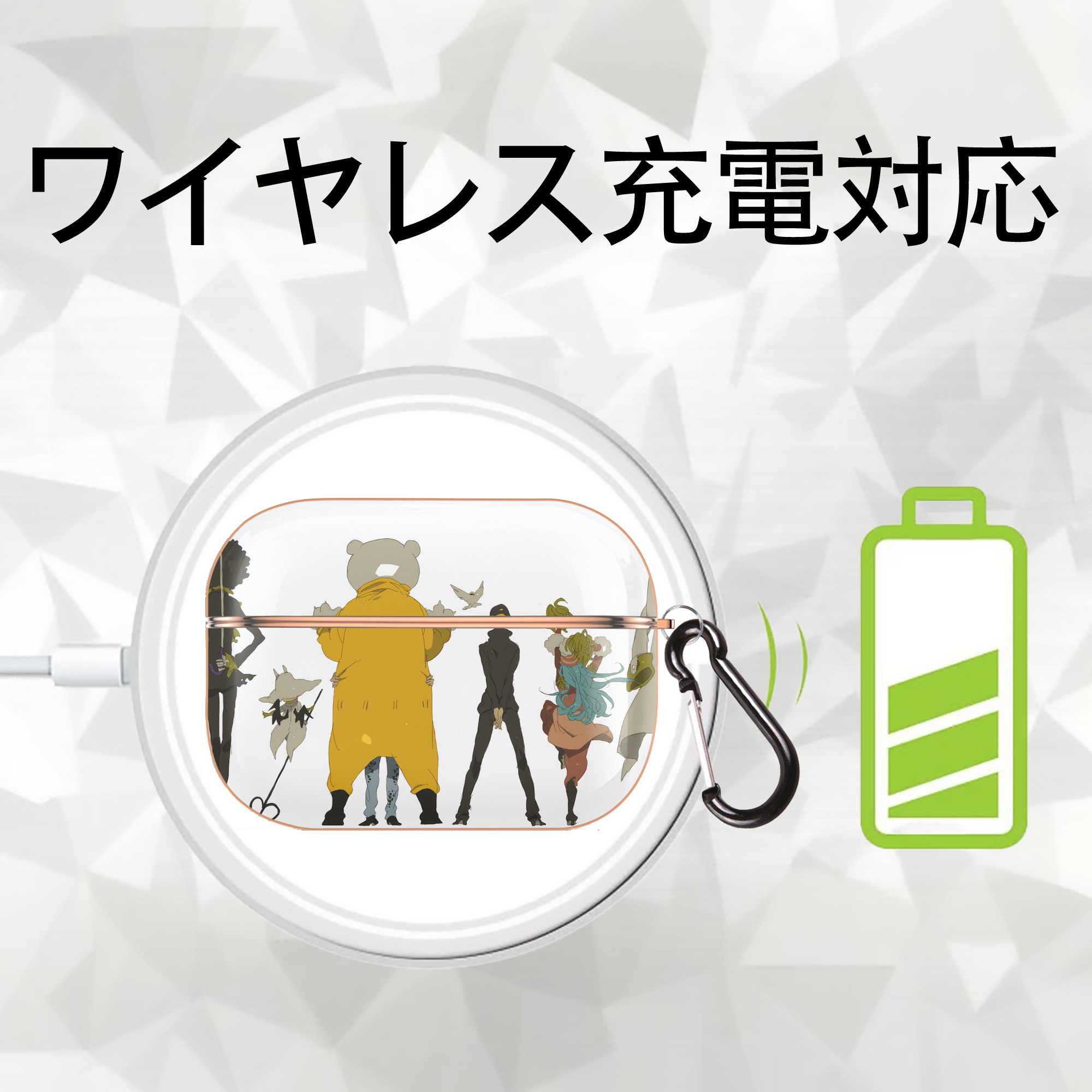 ワンピース ONE PIECE 【AirPods Pro用】ハードシェル保護ケース｜耐衝撃・防指紋・カラビナ付き商品仕様