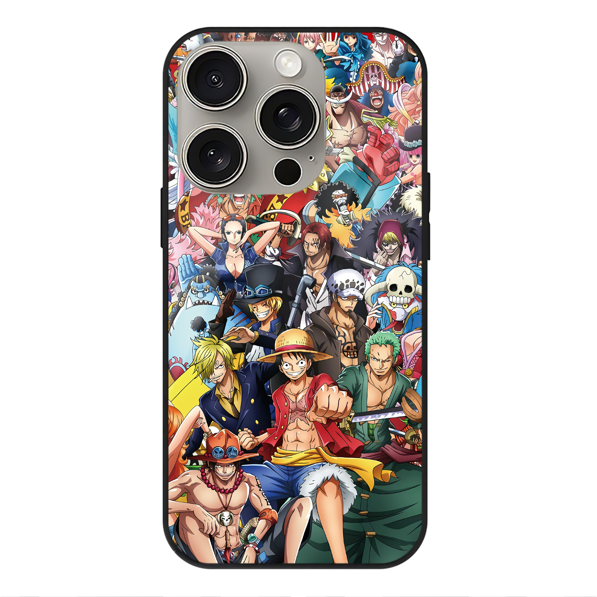 （画像用） ワンピース ONE PIECE 【iPhone15Pro対応】スマホケース 耐衝撃＆黄変防止 背面ガラス