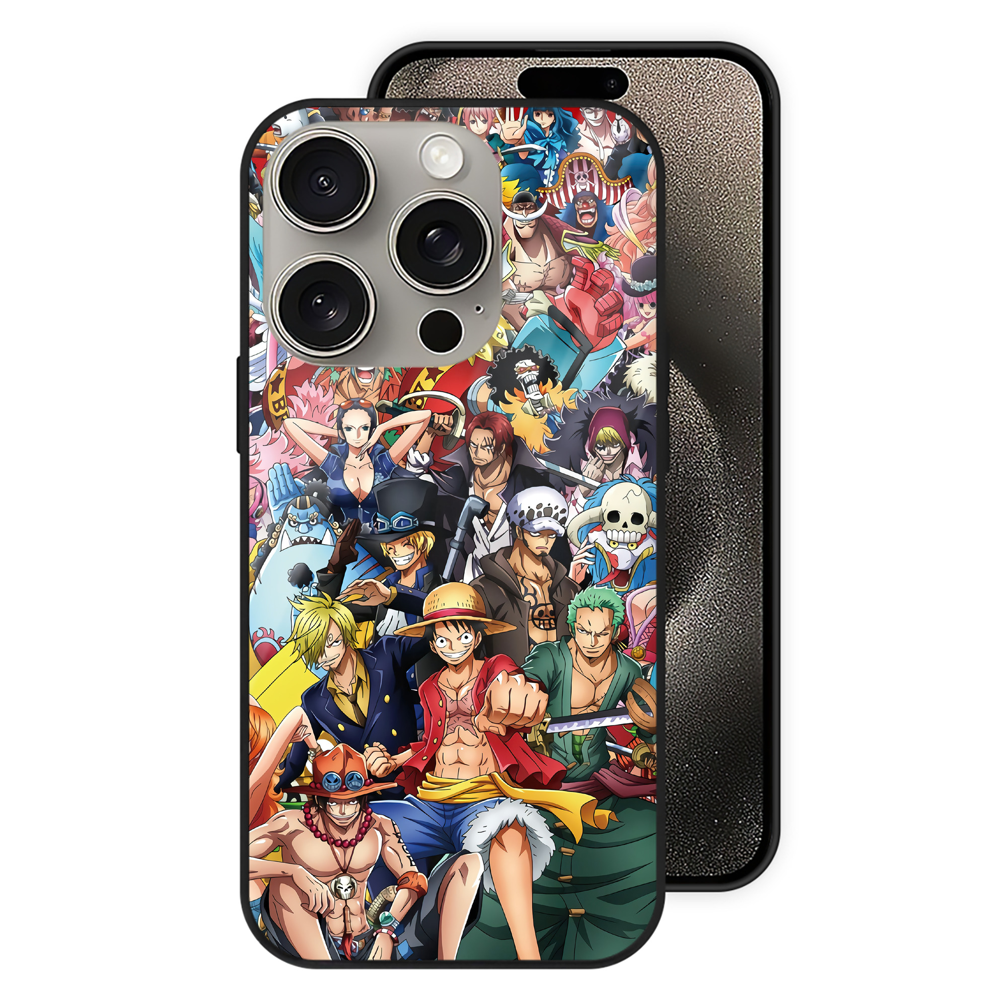 ワンピース ONE PIECE 【iPhone15Pro対応】スマホケース 耐衝撃＆黄変防止 背面ガラス