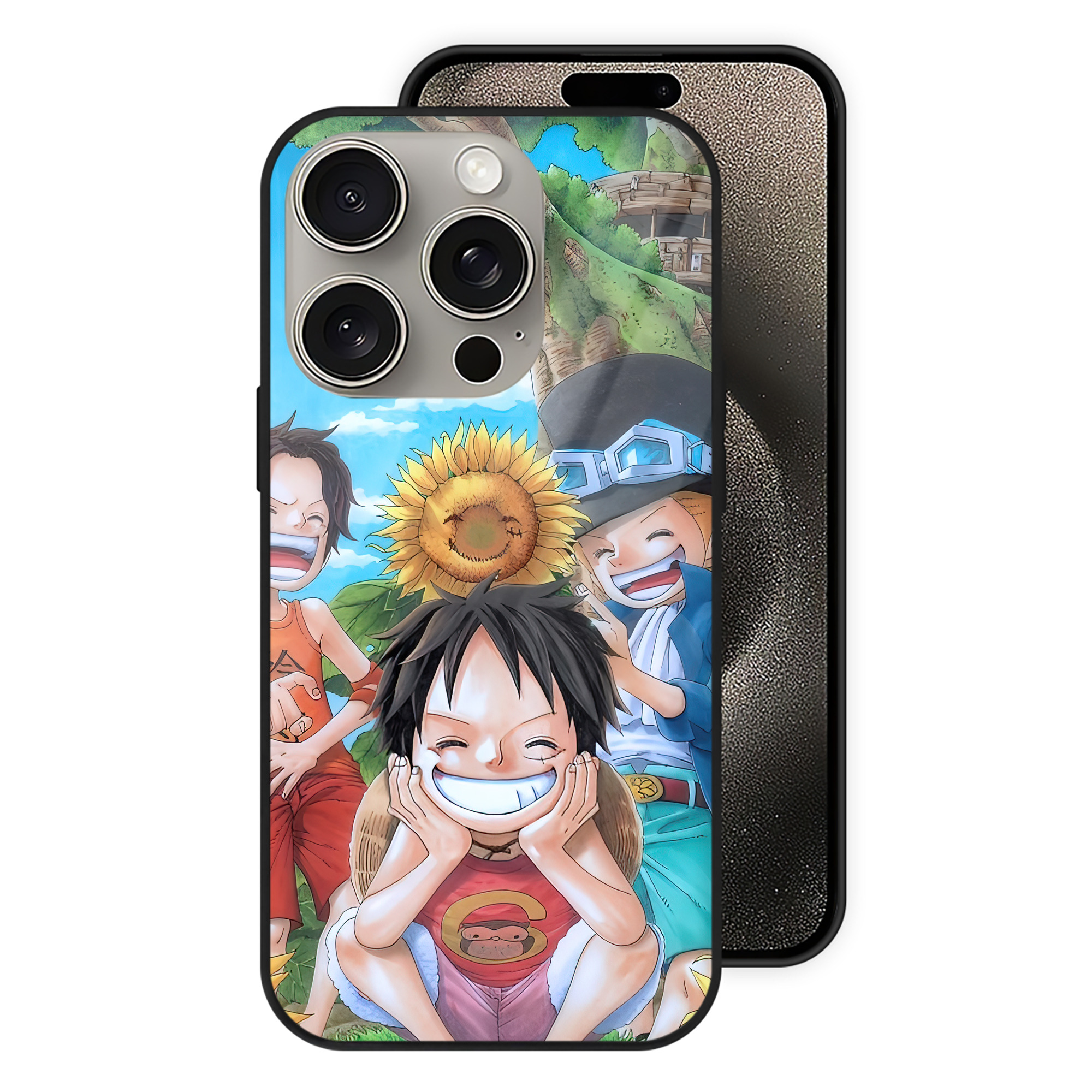 ワンピース ONE PIECE 【iPhone15Pro対応】スマホケース 耐衝撃＆黄変防止 背面ガラス