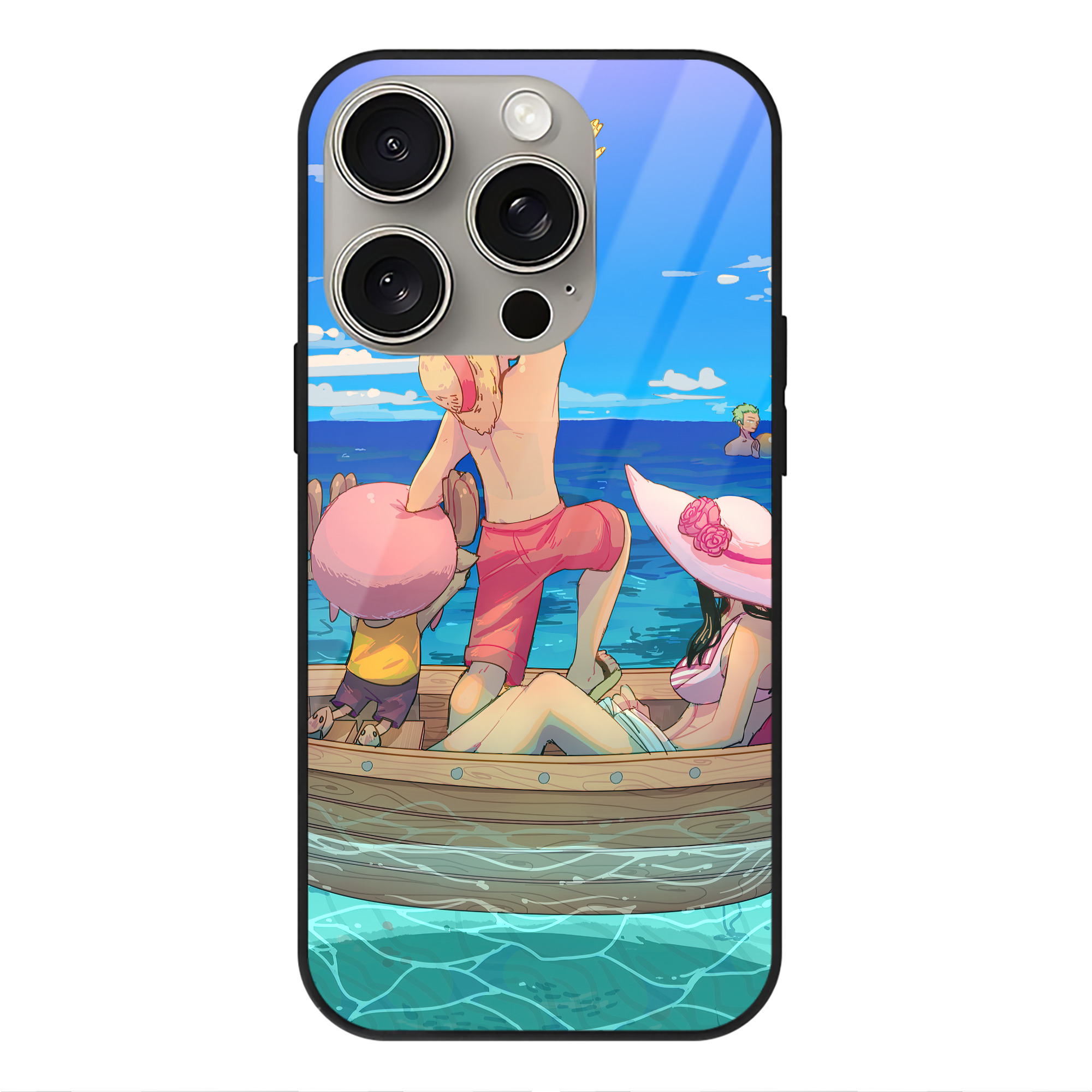 （画像用） ワンピース ONE PIECE 【iPhone15Pro対応】スマホケース 耐衝撃＆黄変防止 背面ガラス
