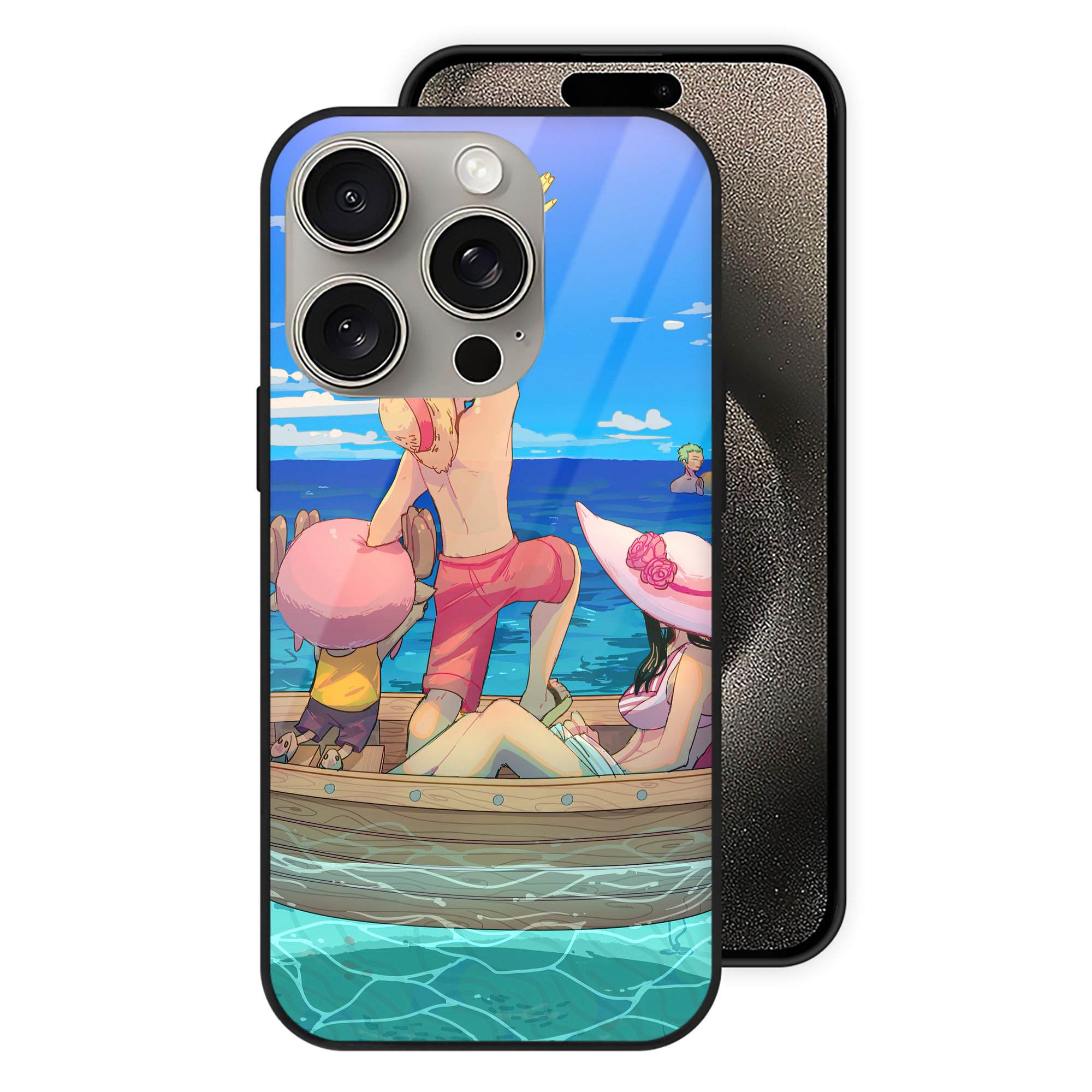ワンピース ONE PIECE 【iPhone15Pro対応】スマホケース 耐衝撃＆黄変防止 背面ガラス