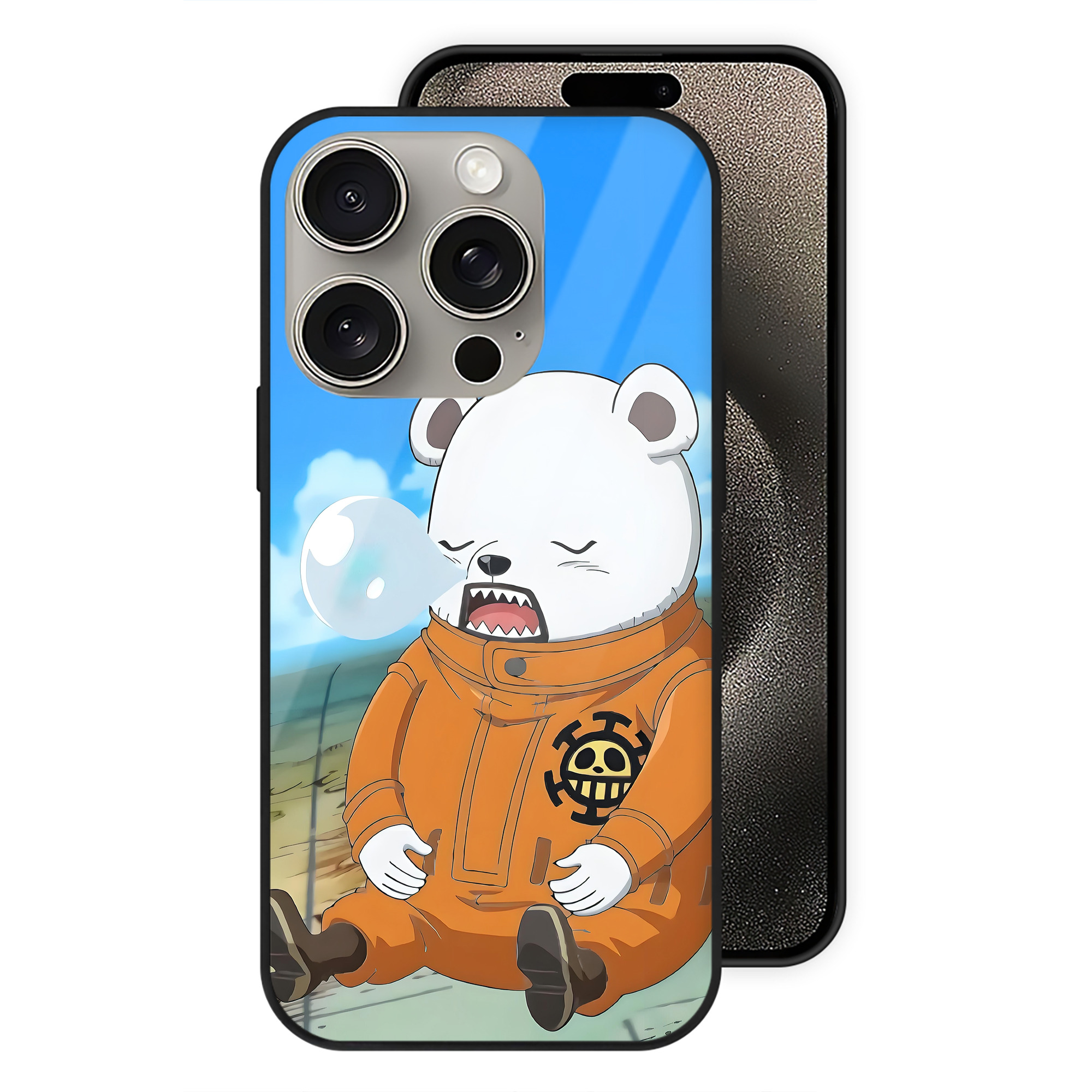 ワンピース ONE PIECE 【iPhone15Pro対応】スマホケース 耐衝撃＆黄変防止 背面ガラス