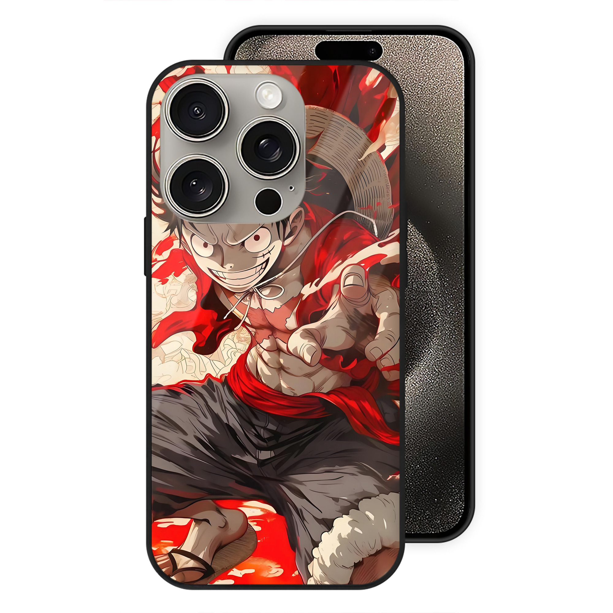 ワンピース ONE PIECE 【iPhone15Pro対応】スマホケース 耐衝撃＆黄変防止 背面ガラス
