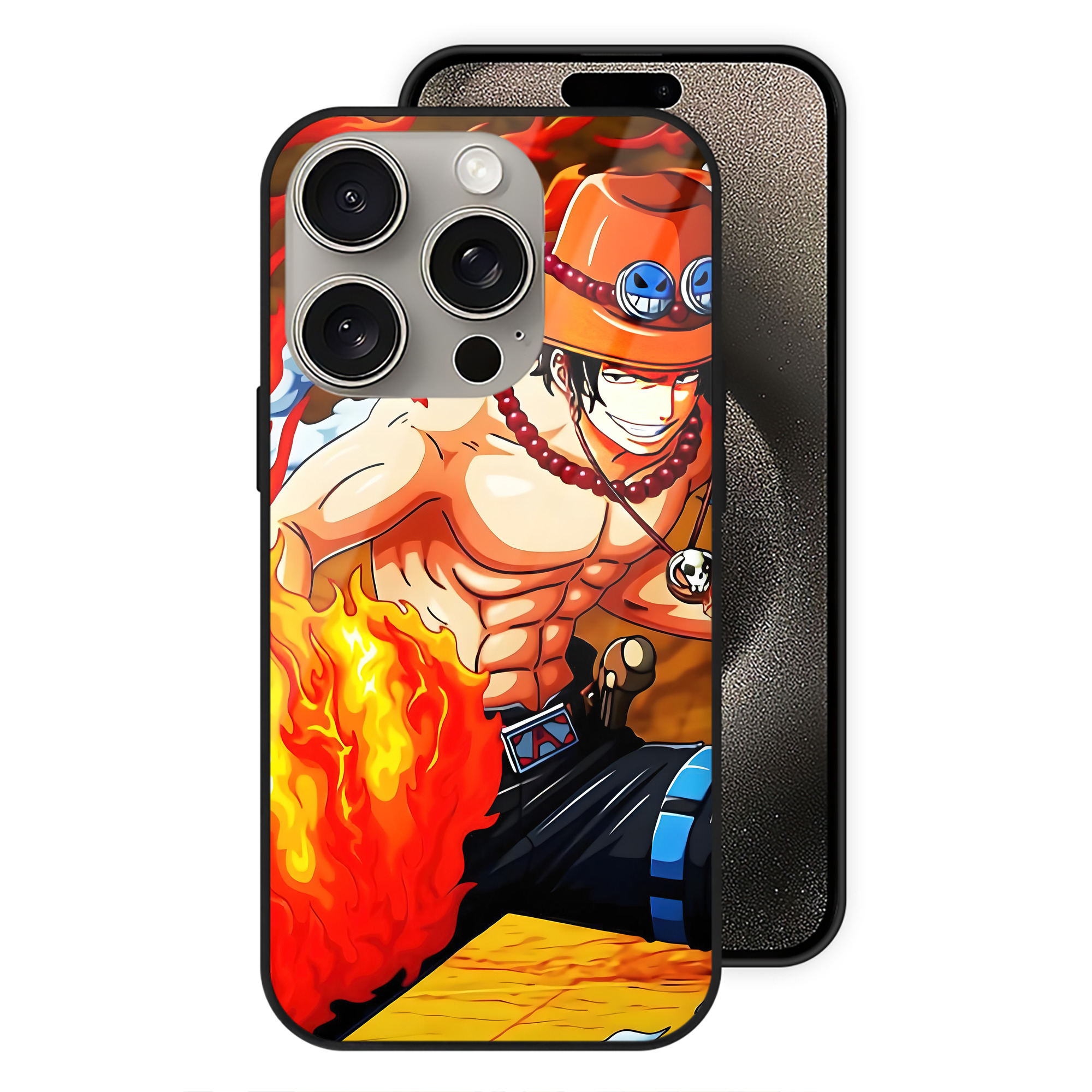 ワンピース ONE PIECE 【iPhone15Pro対応】スマホケース 耐衝撃＆黄変防止 背面ガラス