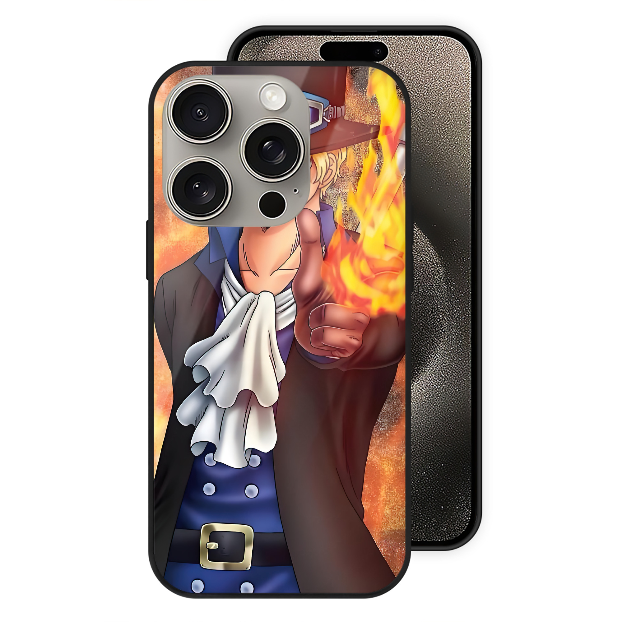 ワンピース ONE PIECE 【iPhone15Pro対応】スマホケース 耐衝撃＆黄変防止 背面ガラス
