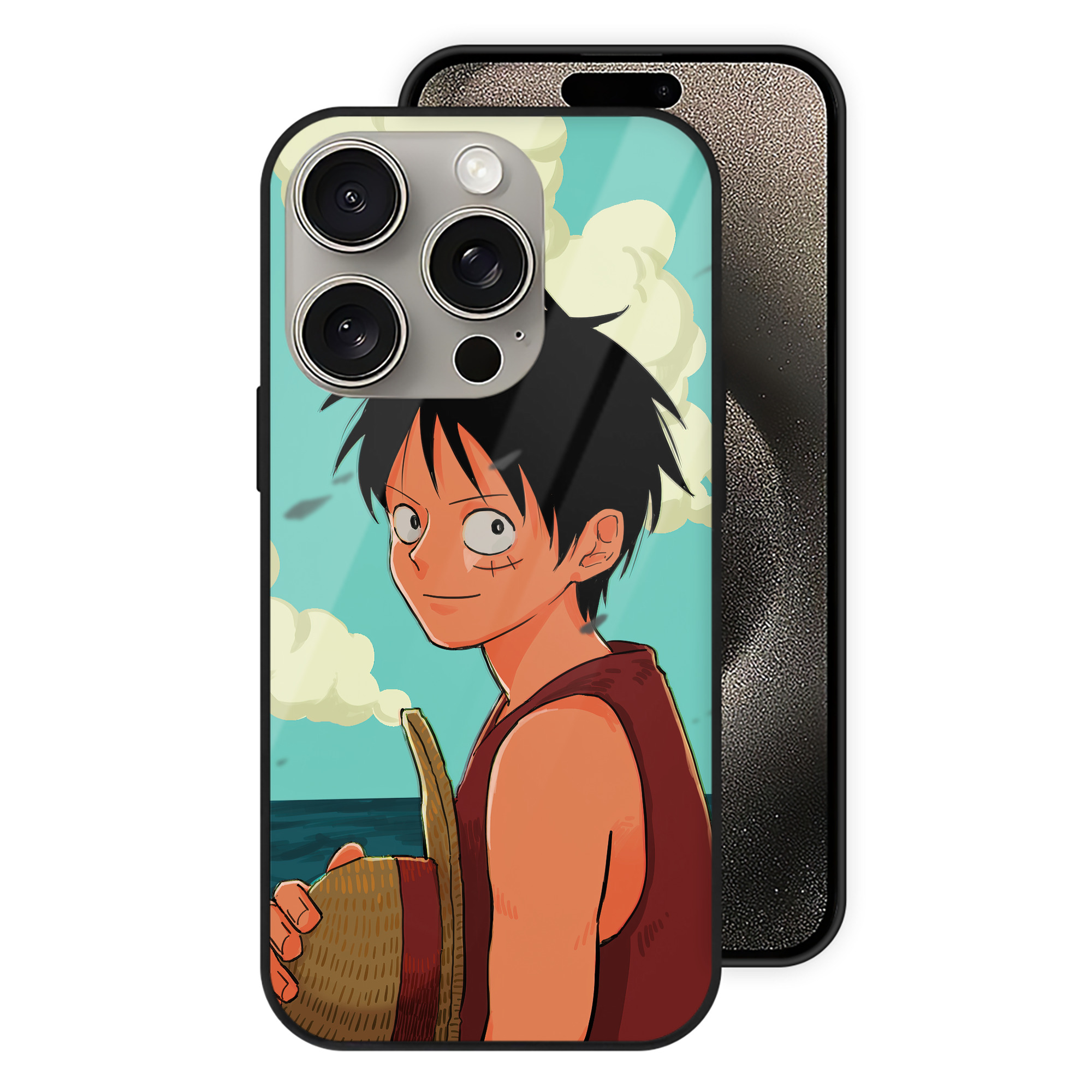 ワンピース ONE PIECE 【iPhone15Pro対応】スマホケース 耐衝撃＆黄変防止 背面ガラス