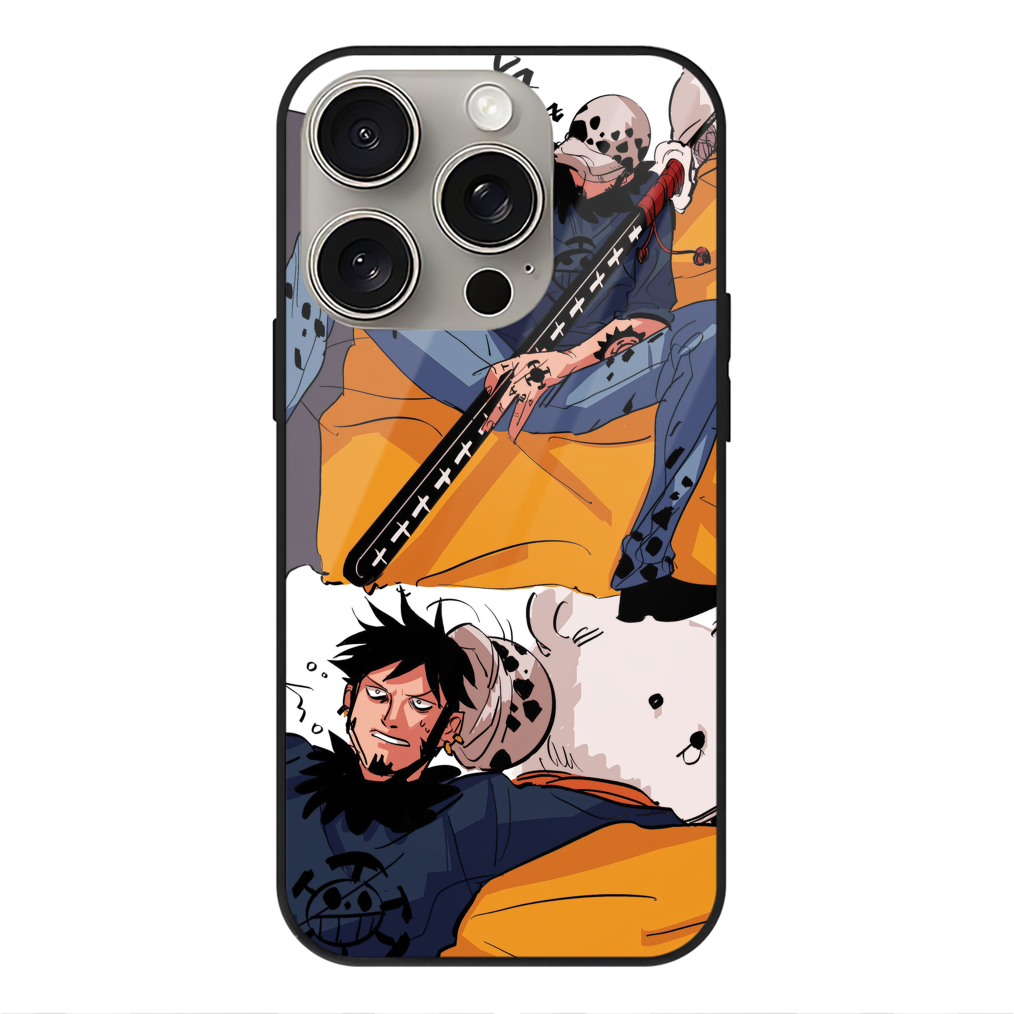 （画像用） ワンピース ONE PIECE 【iPhone15Pro対応】スマホケース 耐衝撃＆黄変防止 背面ガラス