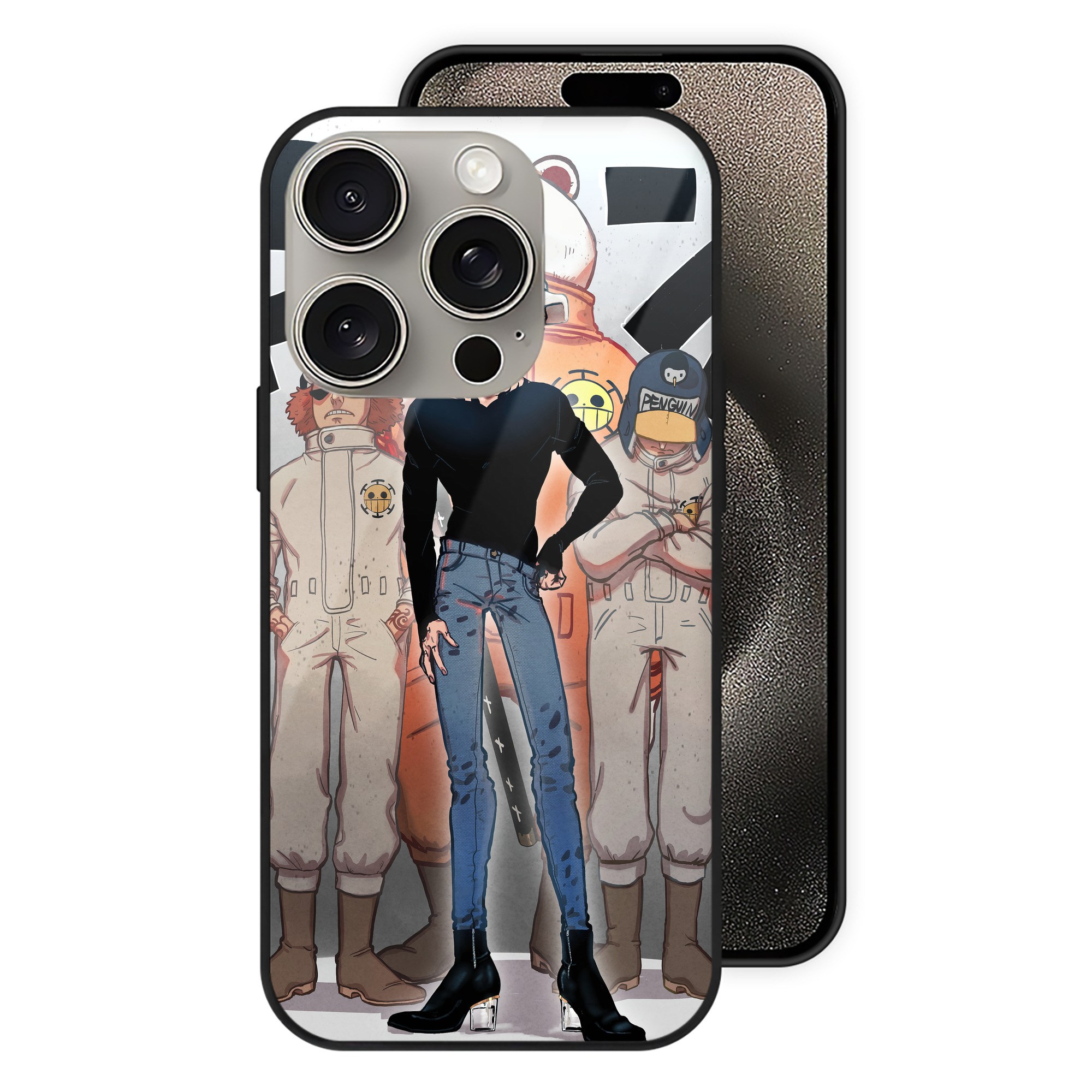 ワンピース ONE PIECE 【iPhone15Pro対応】スマホケース 耐衝撃＆黄変防止 背面ガラス