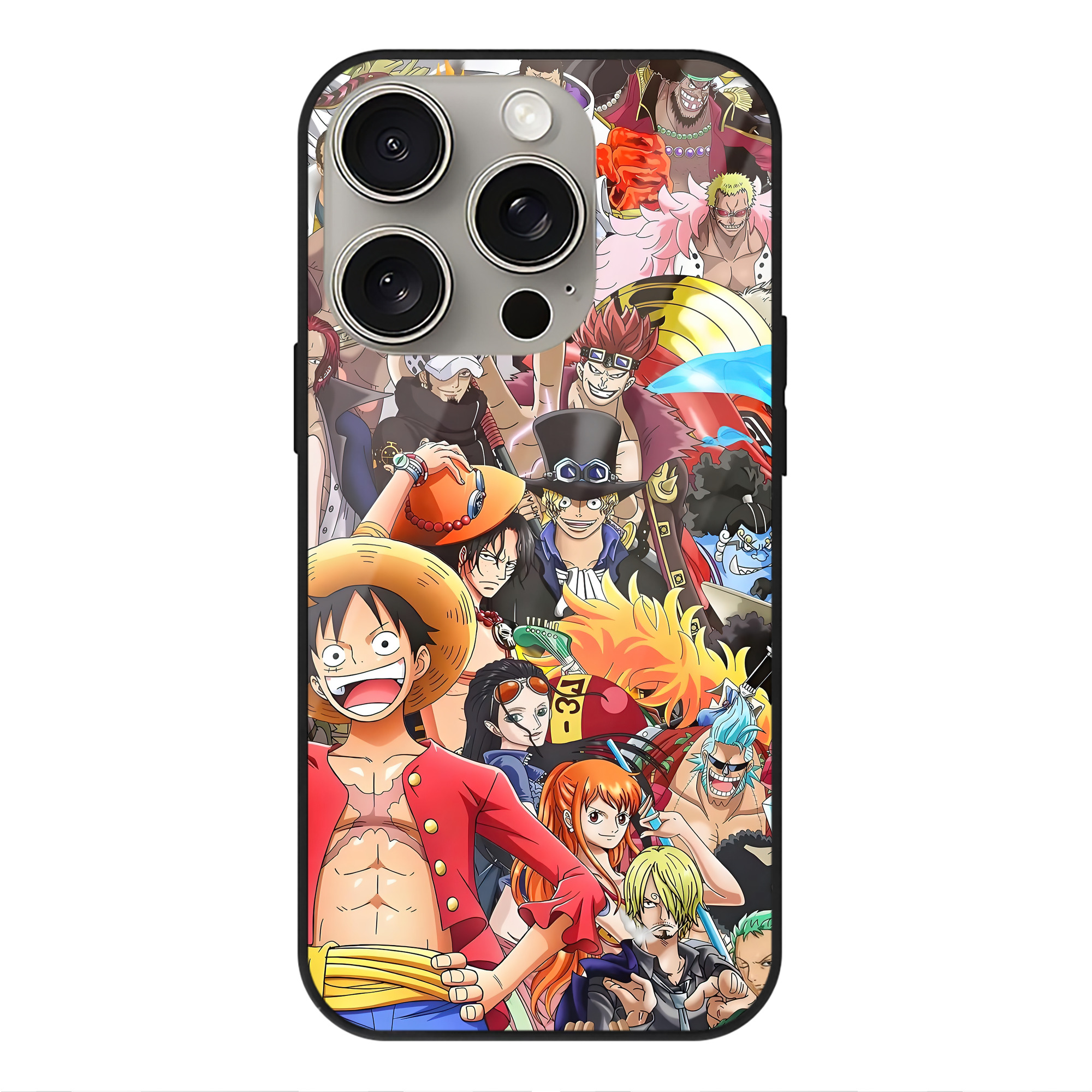 （画像用） ワンピース ONE PIECE 【iPhone15Pro対応】スマホケース 耐衝撃＆黄変防止 背面ガラス