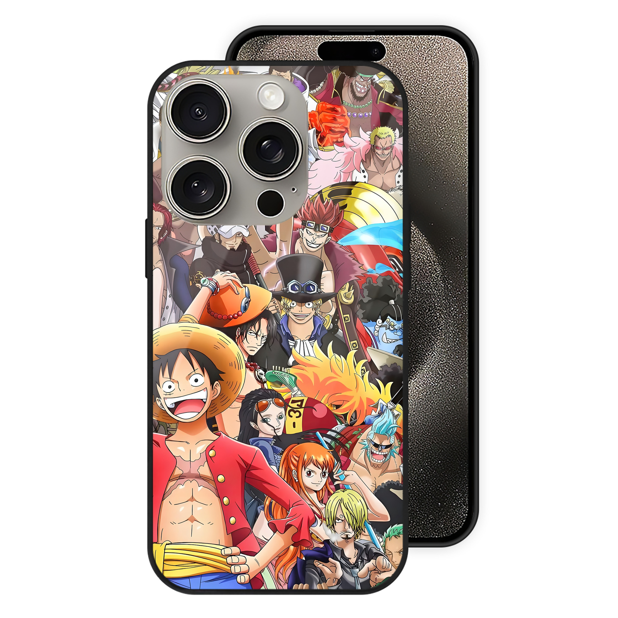 ワンピース ONE PIECE 【iPhone15Pro対応】スマホケース 耐衝撃＆黄変防止 背面ガラス
