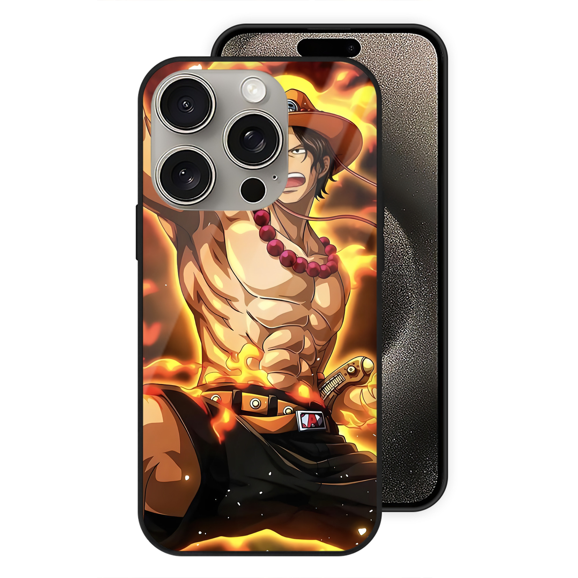 ワンピース ONE PIECE 【iPhone15Pro対応】スマホケース 耐衝撃＆黄変防止 背面ガラス