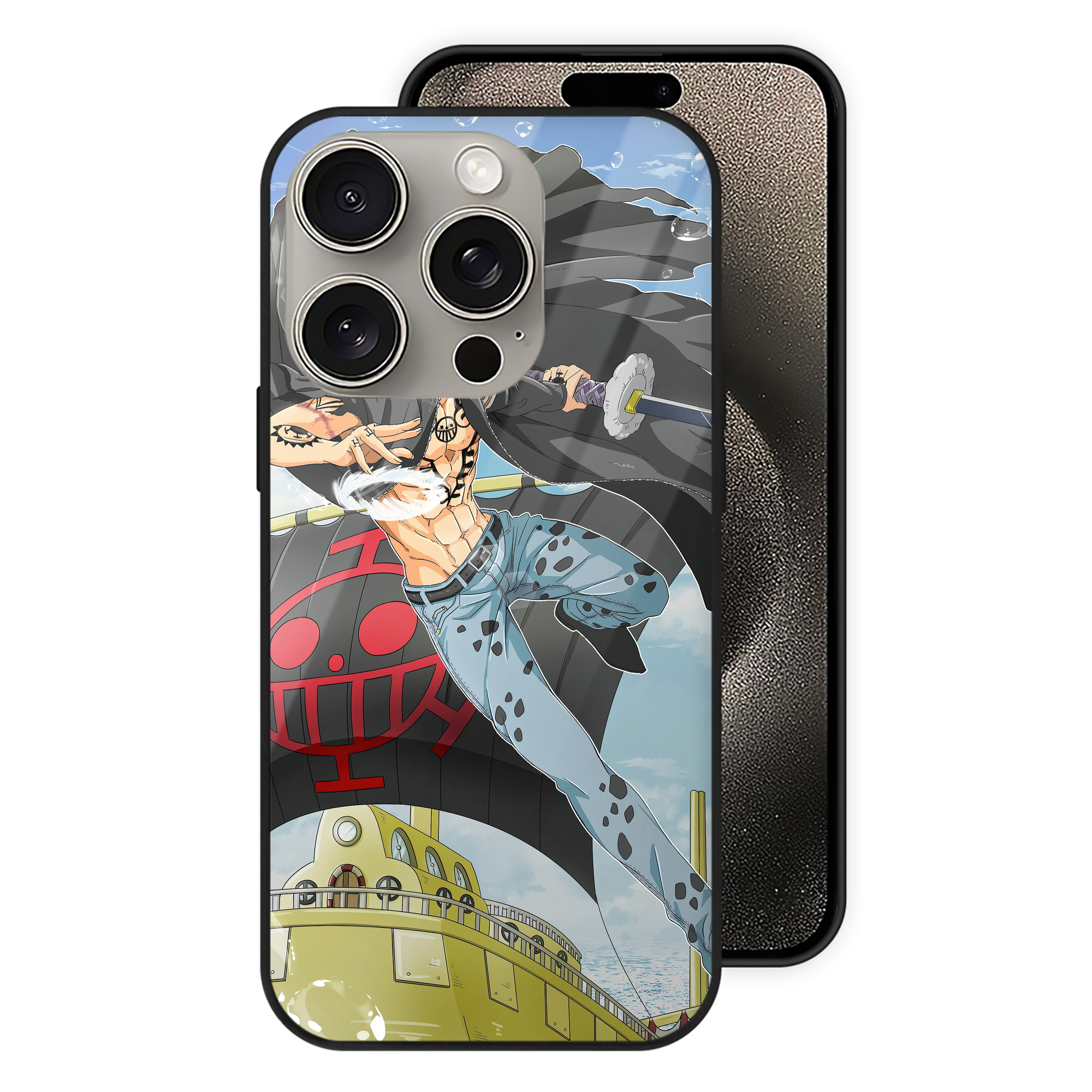 ワンピース ONE PIECE 【iPhone15Pro対応】スマホケース 耐衝撃＆黄変防止 背面ガラス
