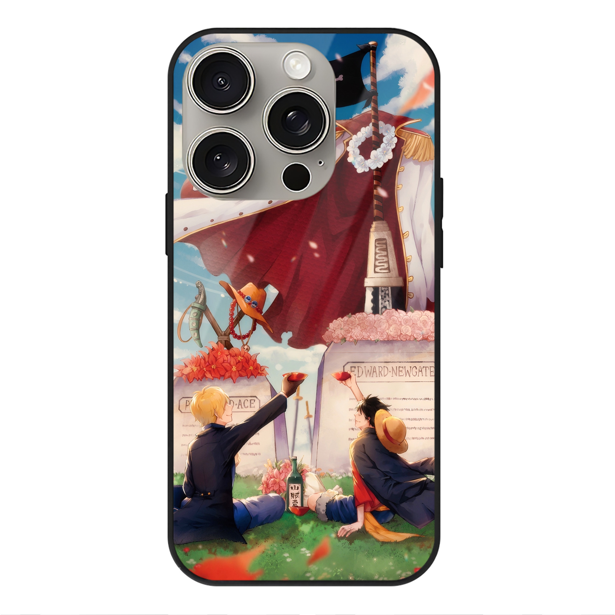 （画像用） ワンピース ONE PIECE 【iPhone15Pro対応】スマホケース 耐衝撃＆黄変防止 背面ガラス