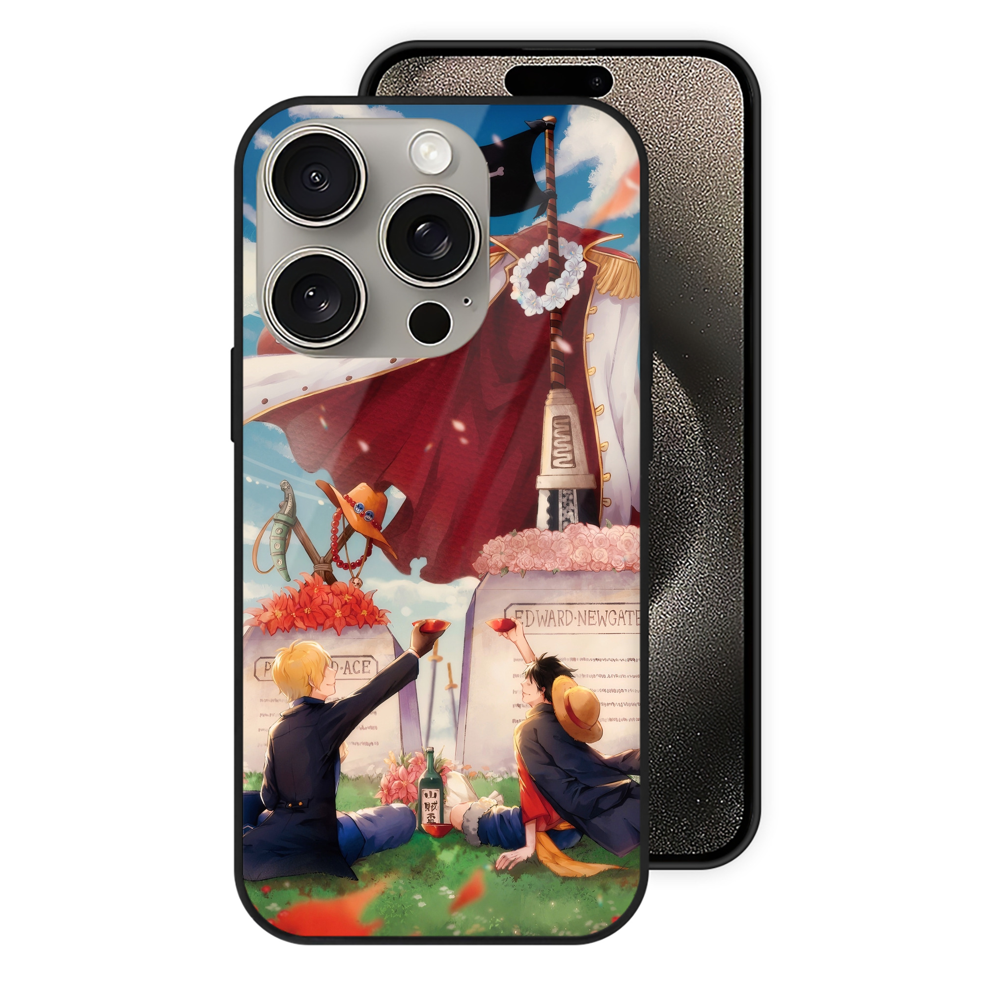ワンピース ONE PIECE 【iPhone15Pro対応】スマホケース 耐衝撃＆黄変防止 背面ガラス