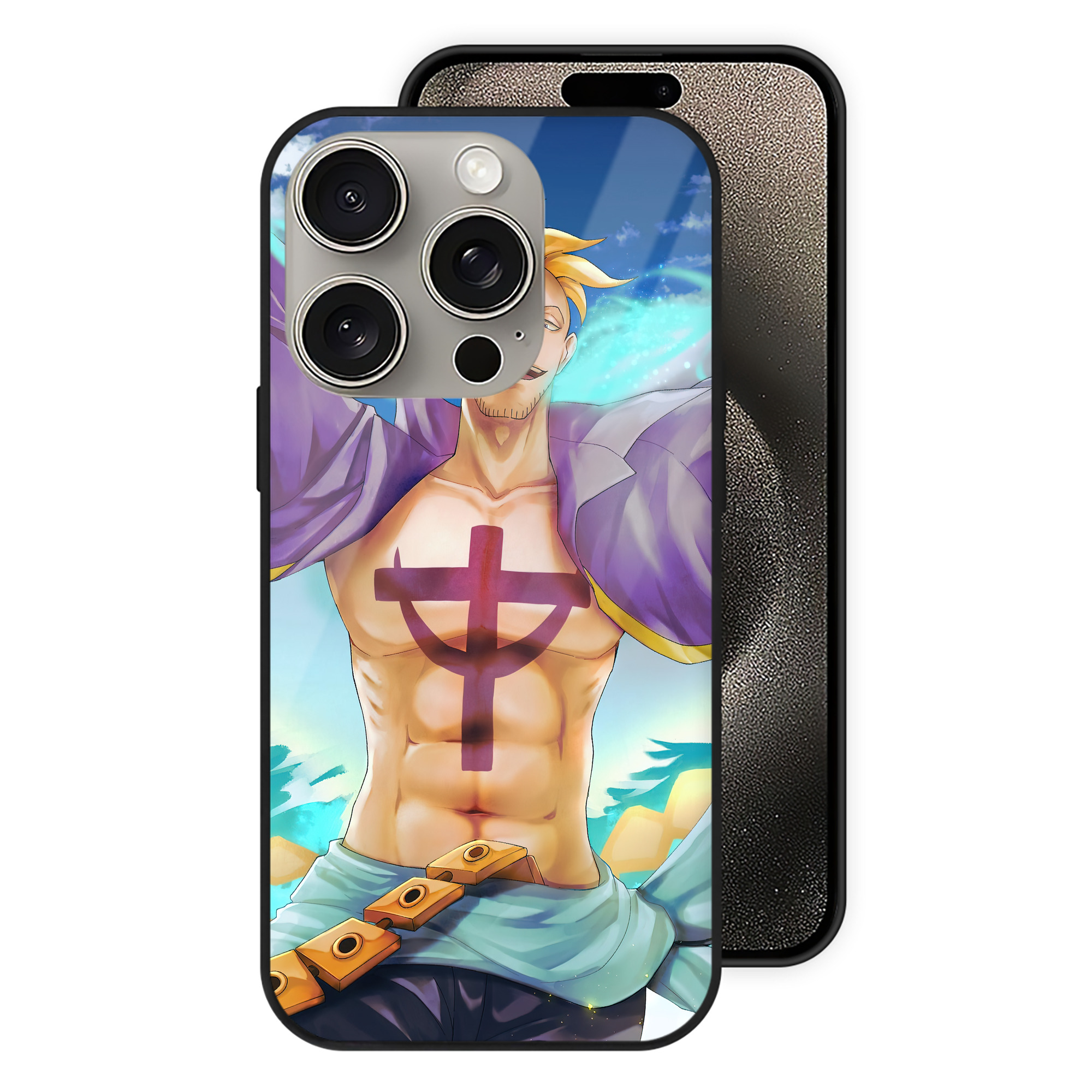（画像用） ワンピース ONE PIECE 【iPhone15Pro対応】スマホケース 耐衝撃＆黄変防止 背面ガラス