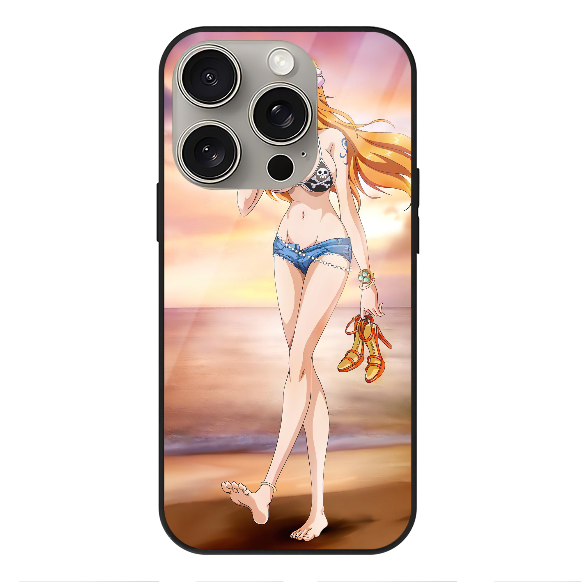 （画像用） ワンピース ONE PIECE 【iPhone15Pro対応】スマホケース 耐衝撃＆黄変防止 背面ガラス