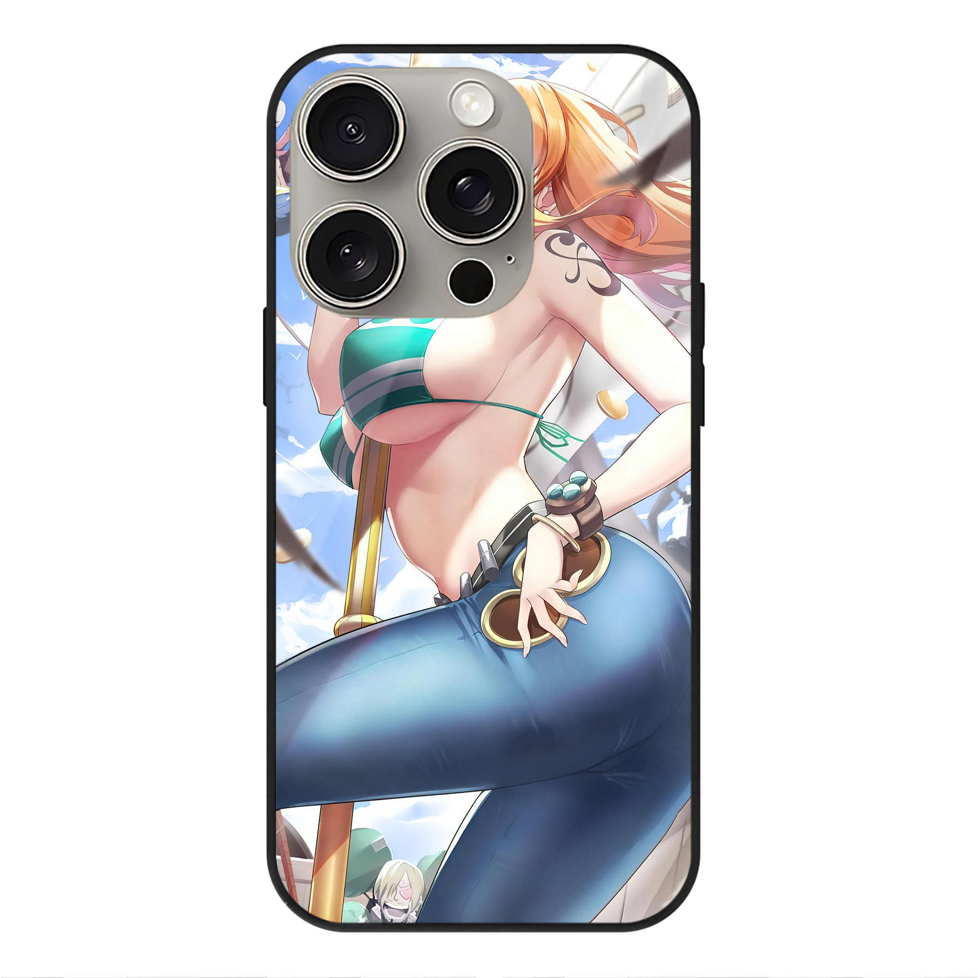 （画像用） ワンピース ONE PIECE 【iPhone15Pro対応】スマホケース 耐衝撃＆黄変防止 背面ガラス