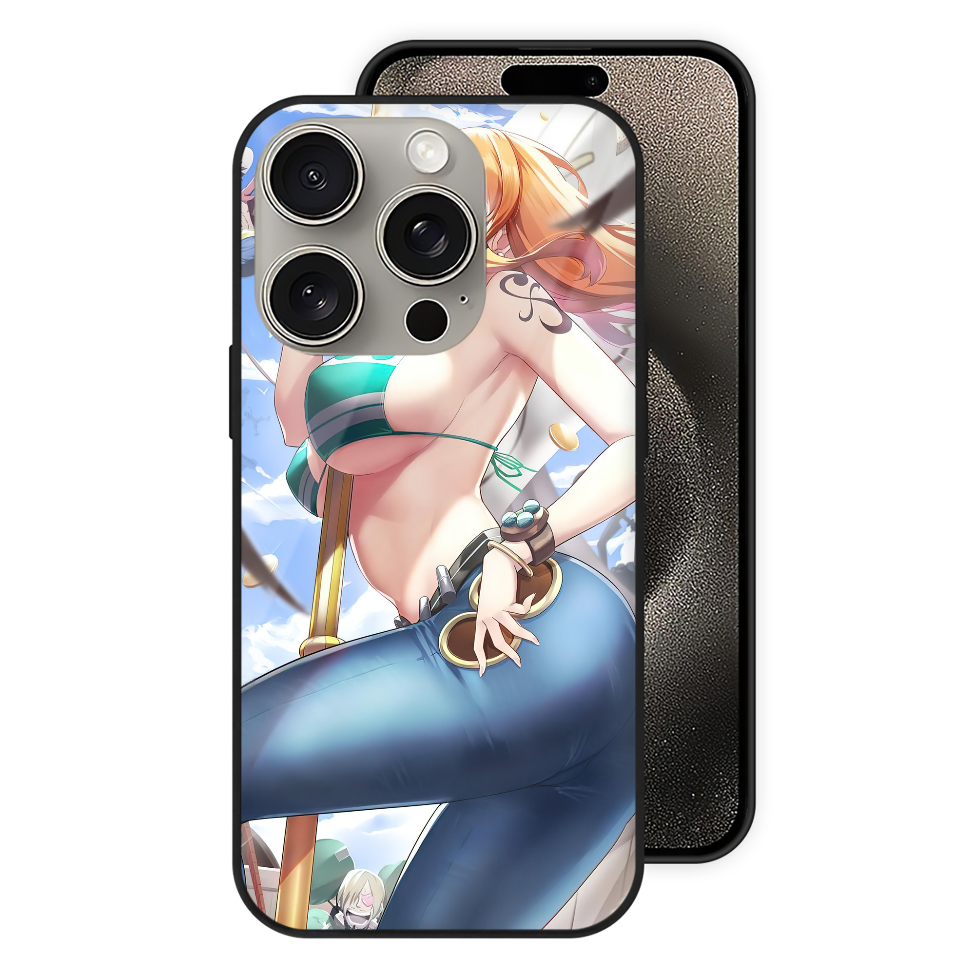 （画像用） ワンピース ONE PIECE 【iPhone15Pro対応】スマホケース 耐衝撃＆黄変防止 背面ガラス
