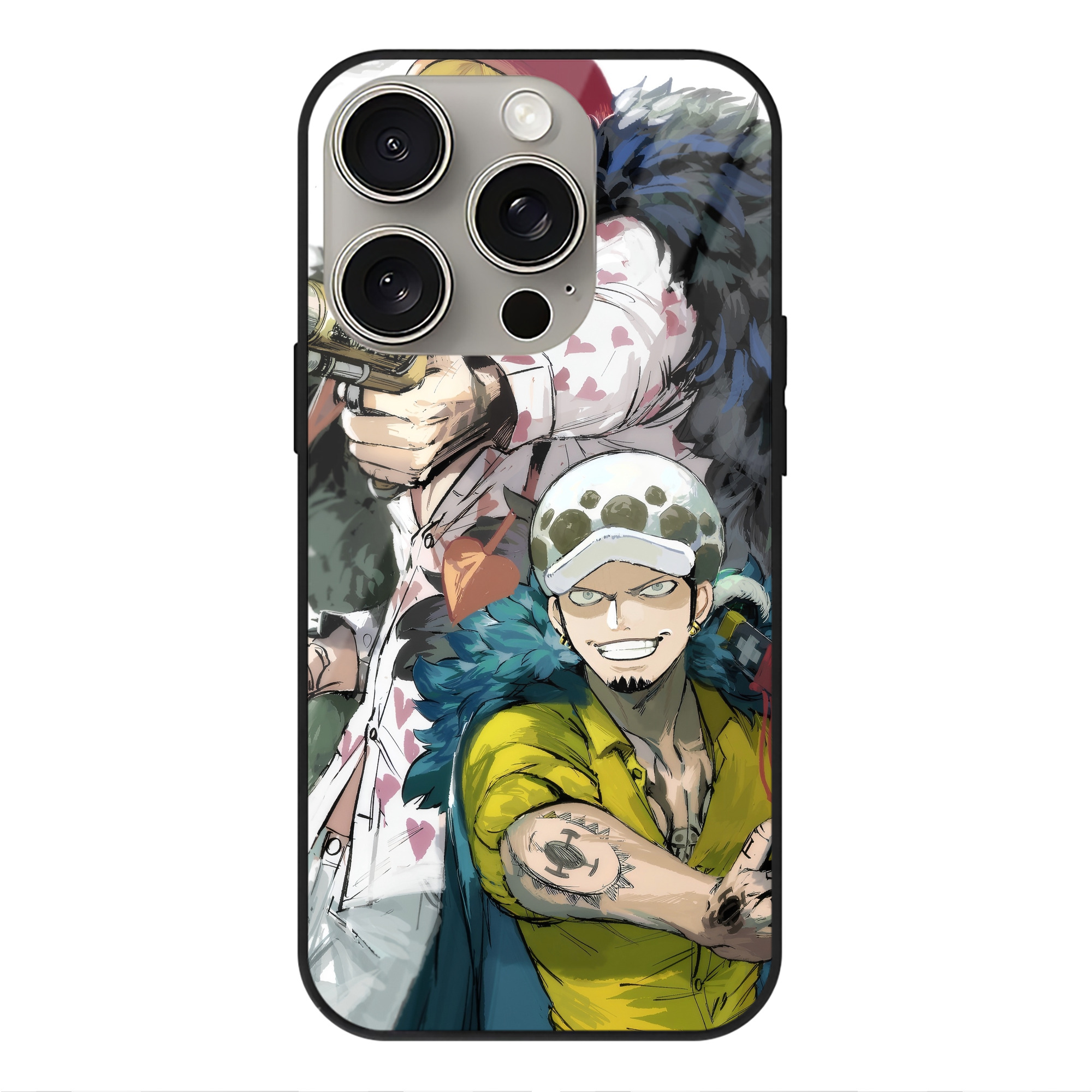 （画像用） ワンピース ONE PIECE 【iPhone15Pro対応】スマホケース 耐衝撃＆黄変防止 背面ガラス