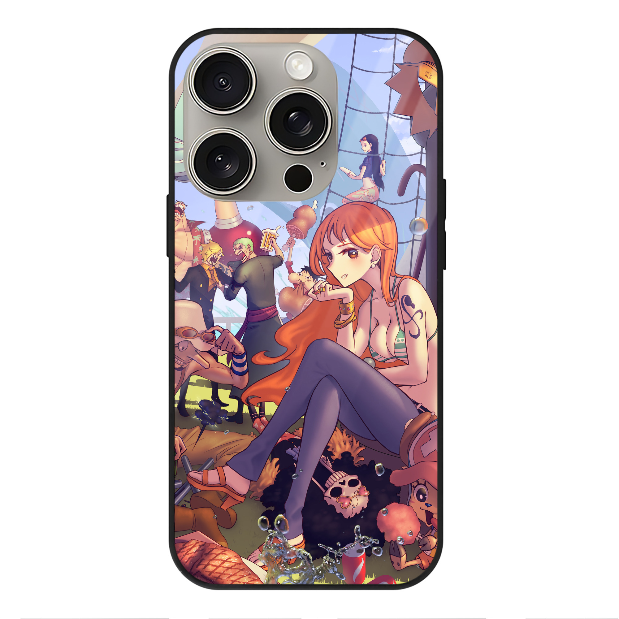 （画像用） ワンピース ONE PIECE 【iPhone15Pro対応】スマホケース 耐衝撃＆黄変防止 背面ガラス