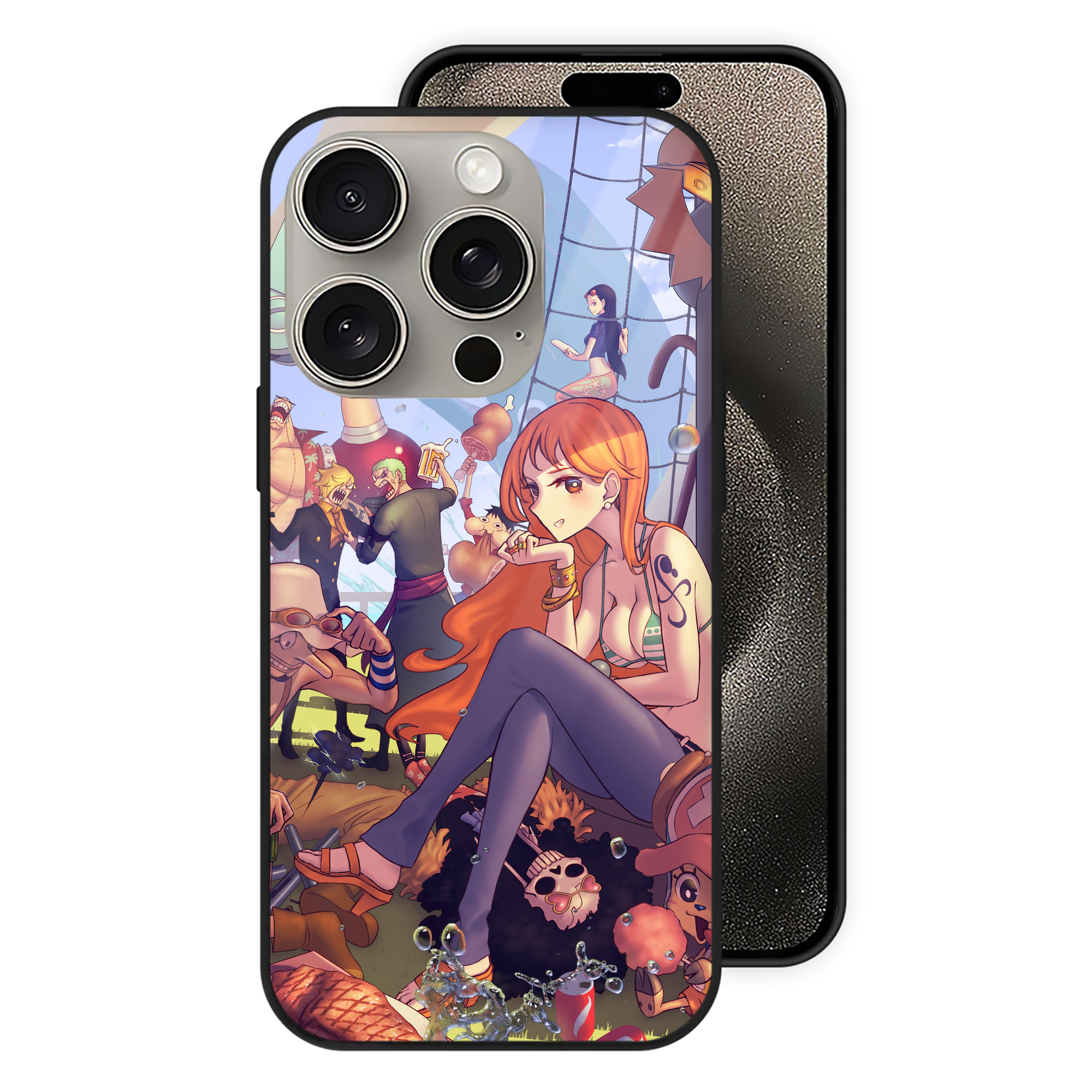 （画像用） ワンピース ONE PIECE 【iPhone15Pro対応】スマホケース 耐衝撃＆黄変防止 背面ガラス