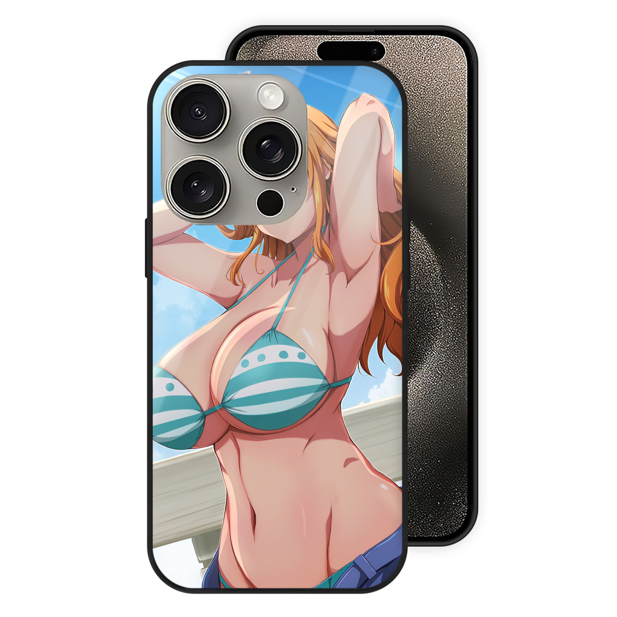 （画像用） ワンピース ONE PIECE 【iPhone15Pro対応】スマホケース 耐衝撃＆黄変防止 背面ガラス