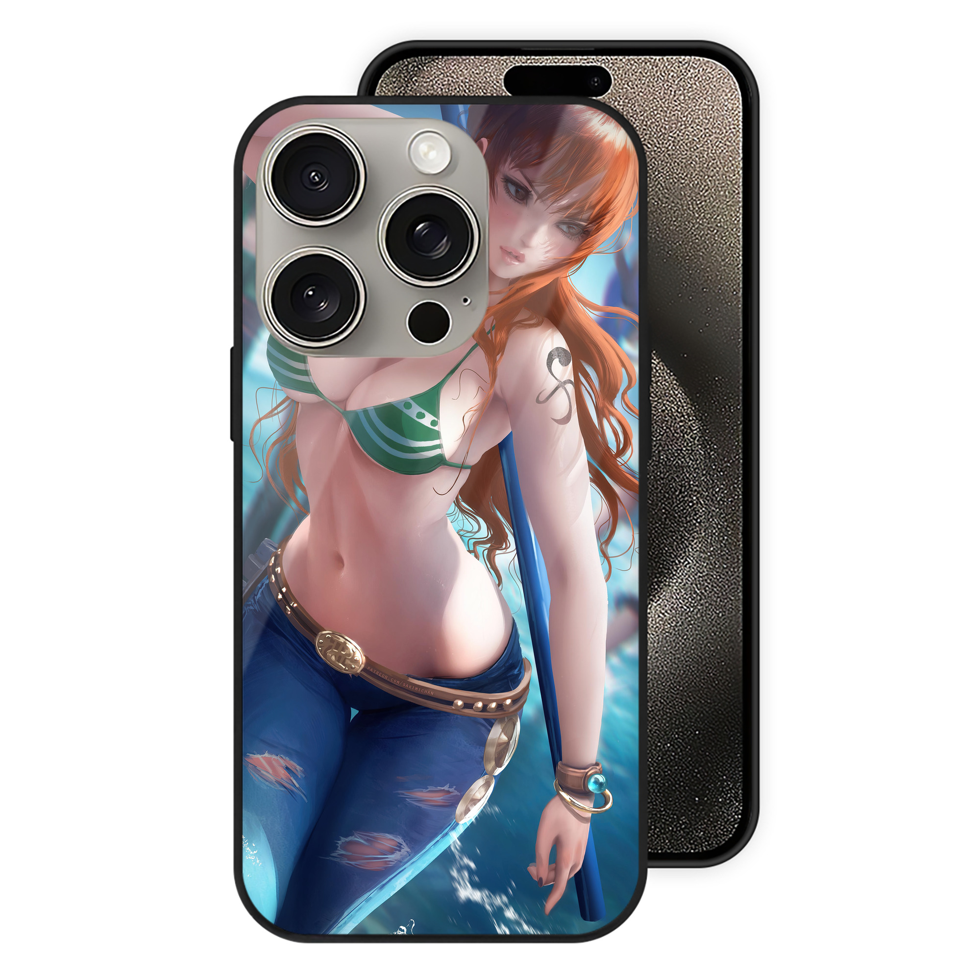 （画像用） ワンピース ONE PIECE 【iPhone15Pro対応】スマホケース 耐衝撃＆黄変防止 背面ガラス