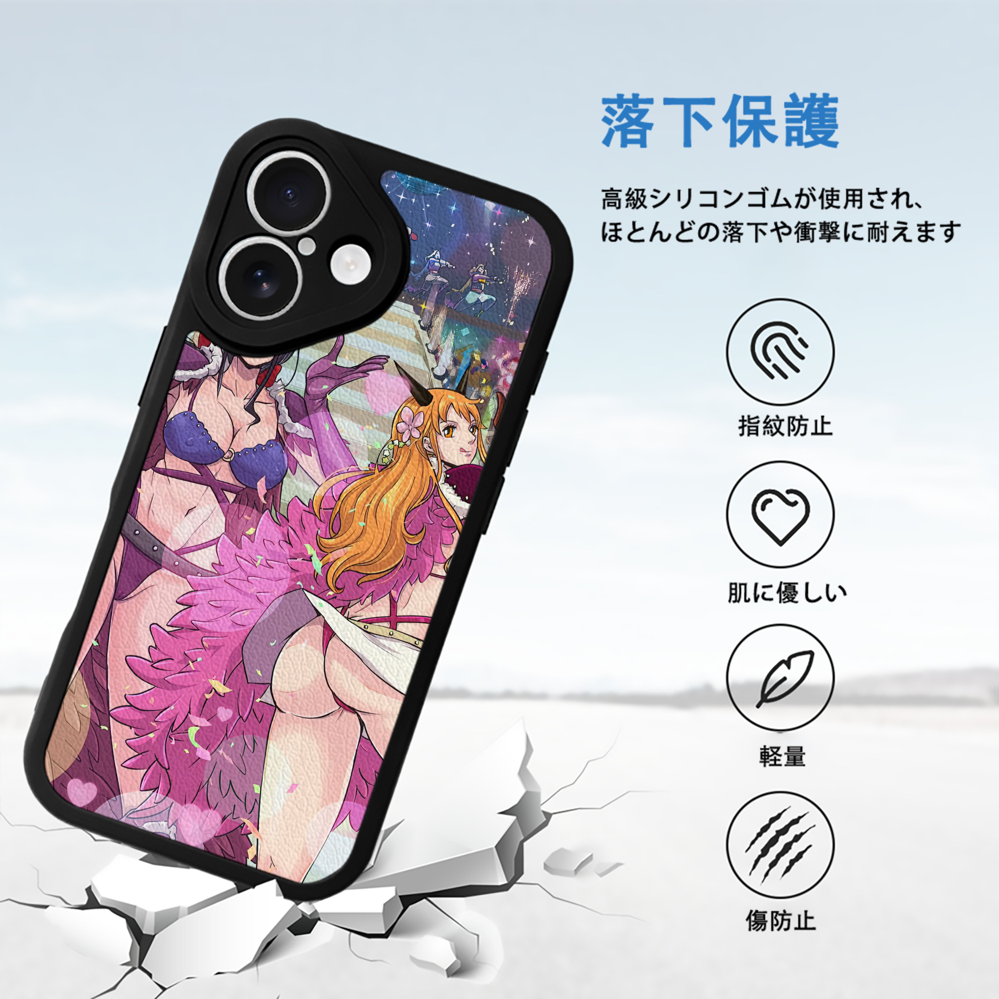 ワンピース ONE PIECE 【iPhone 16シリーズ対応】シリコンスマホケース（レザー調） 材質：シリコン