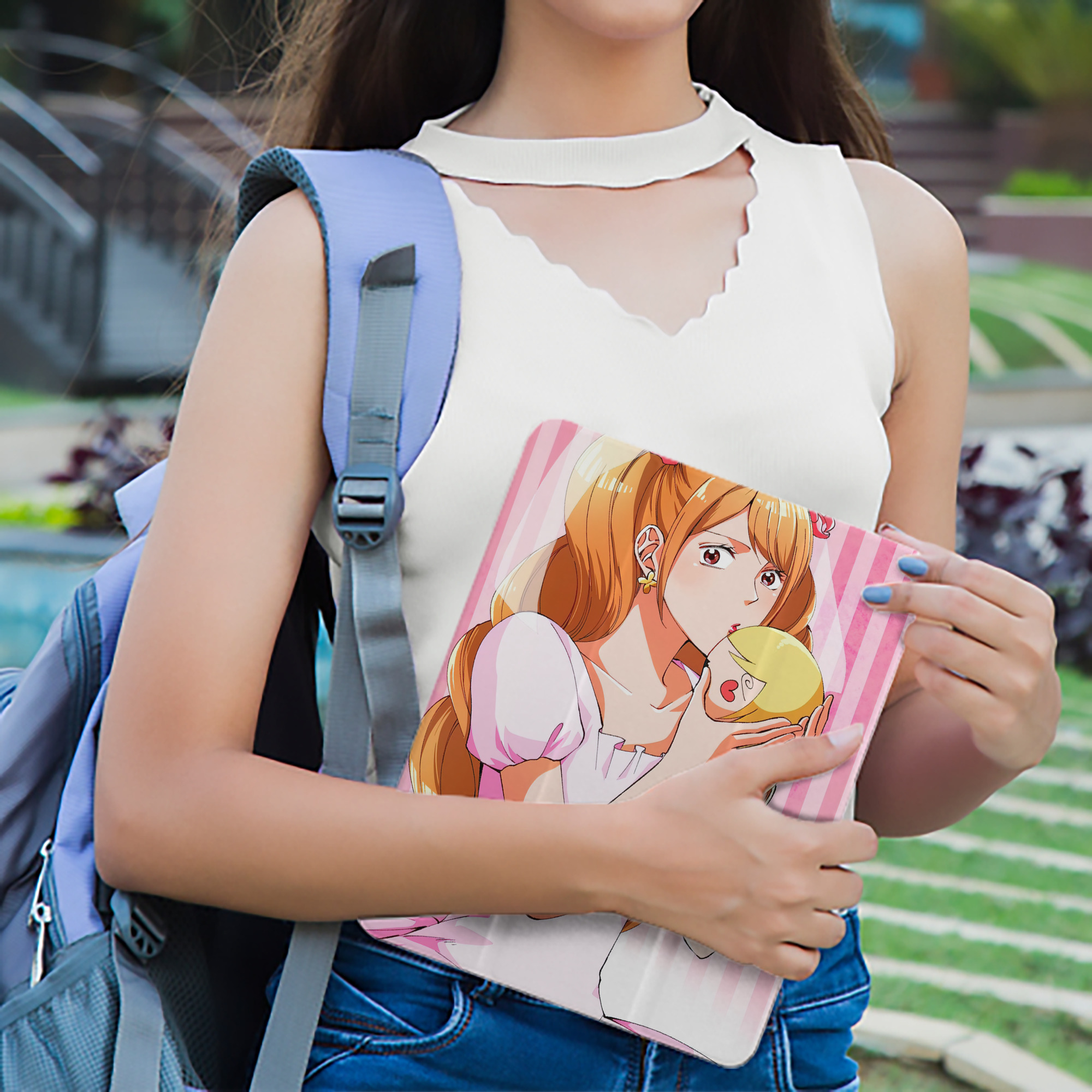 ワンピース ONE PIECE IPad ケース ペン収納付き 三つ折りスタンド PUレザー×シリコン 対応機種9.5/10.5/10.9インチ